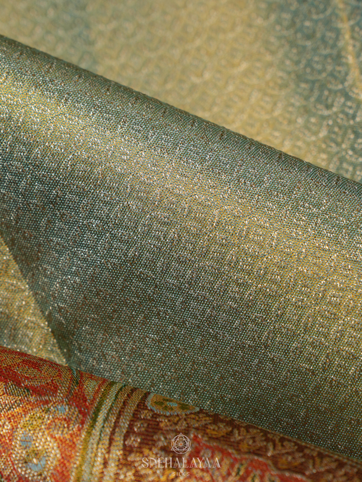 Pale Green Tissue Kanjivaram Silk Saree