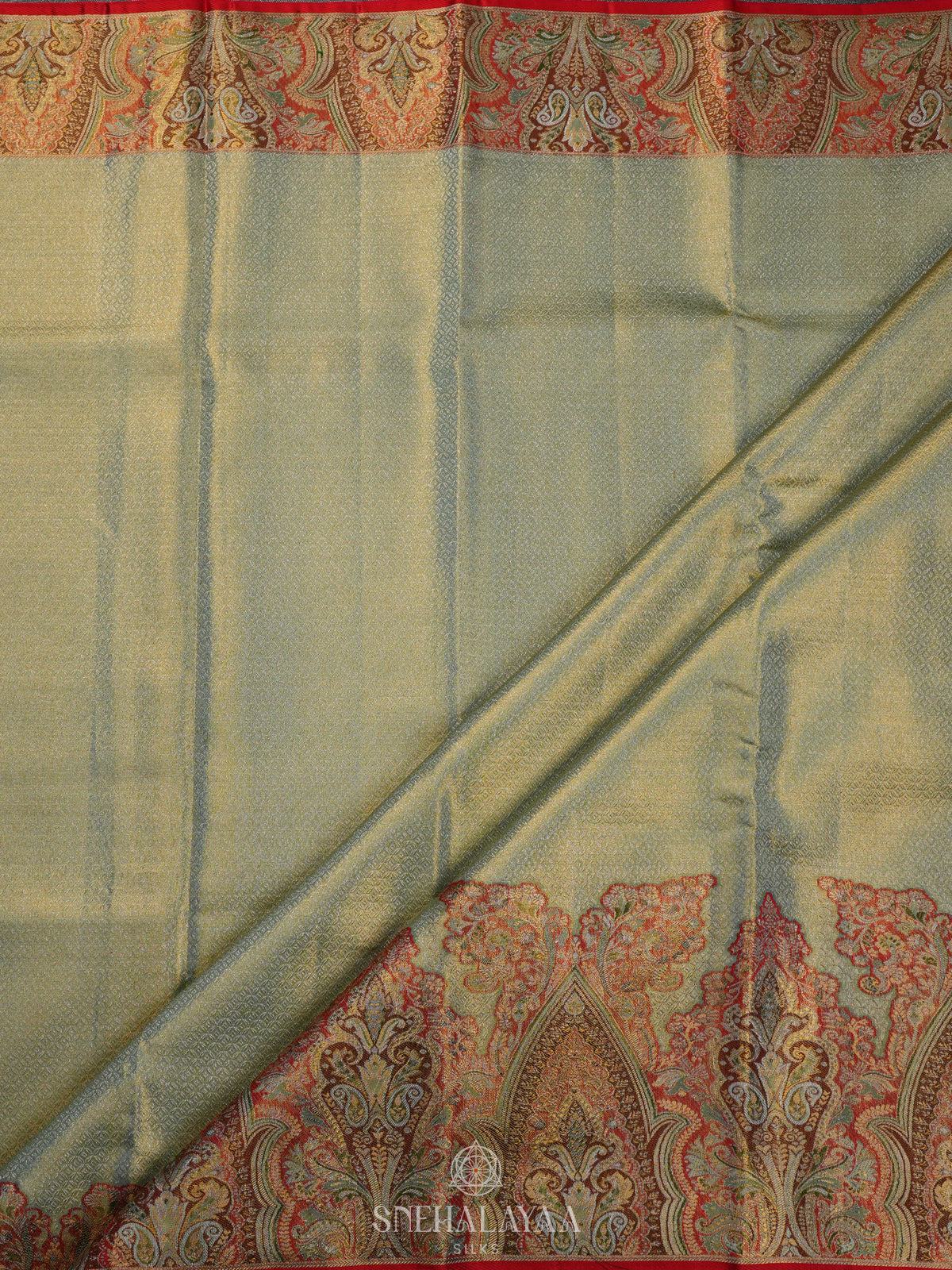 Pale Green Tissue Kanjivaram Silk Saree