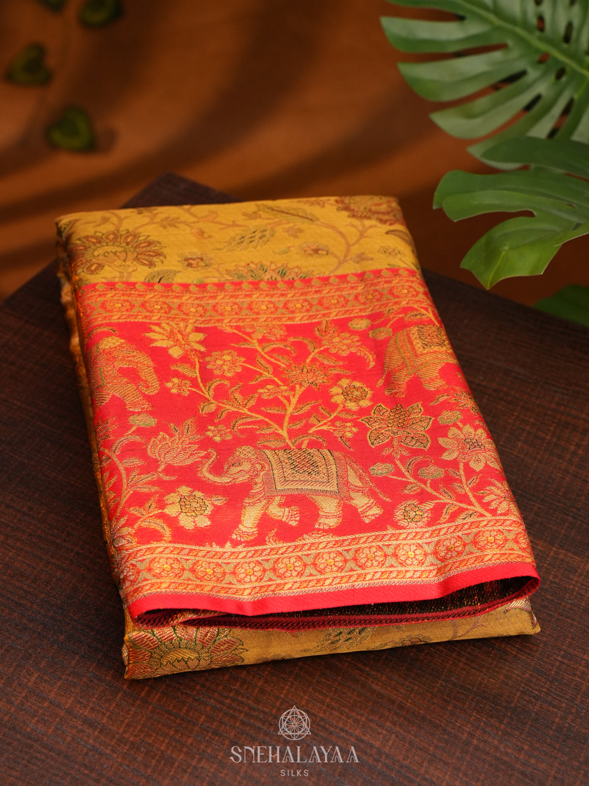 Yellow Tissue Kanjivaram Silk Saree