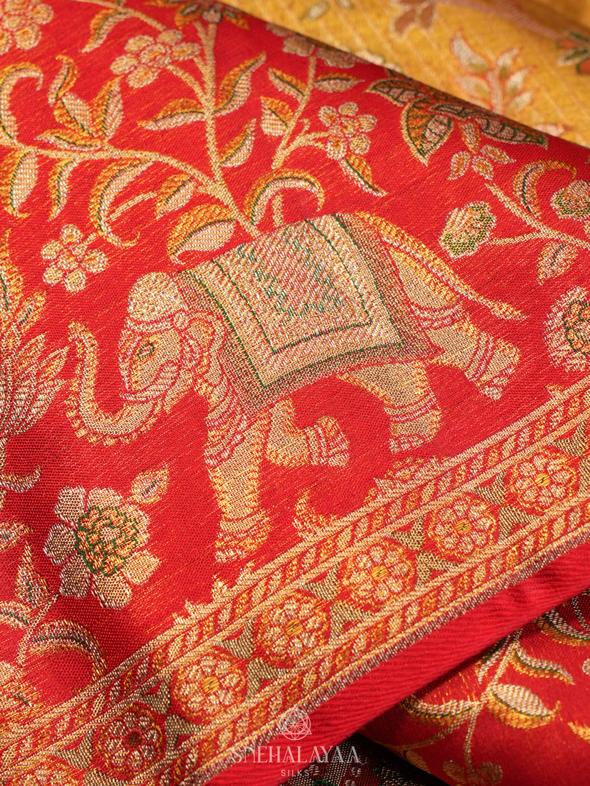 Yellow Tissue Kanjivaram Silk Saree