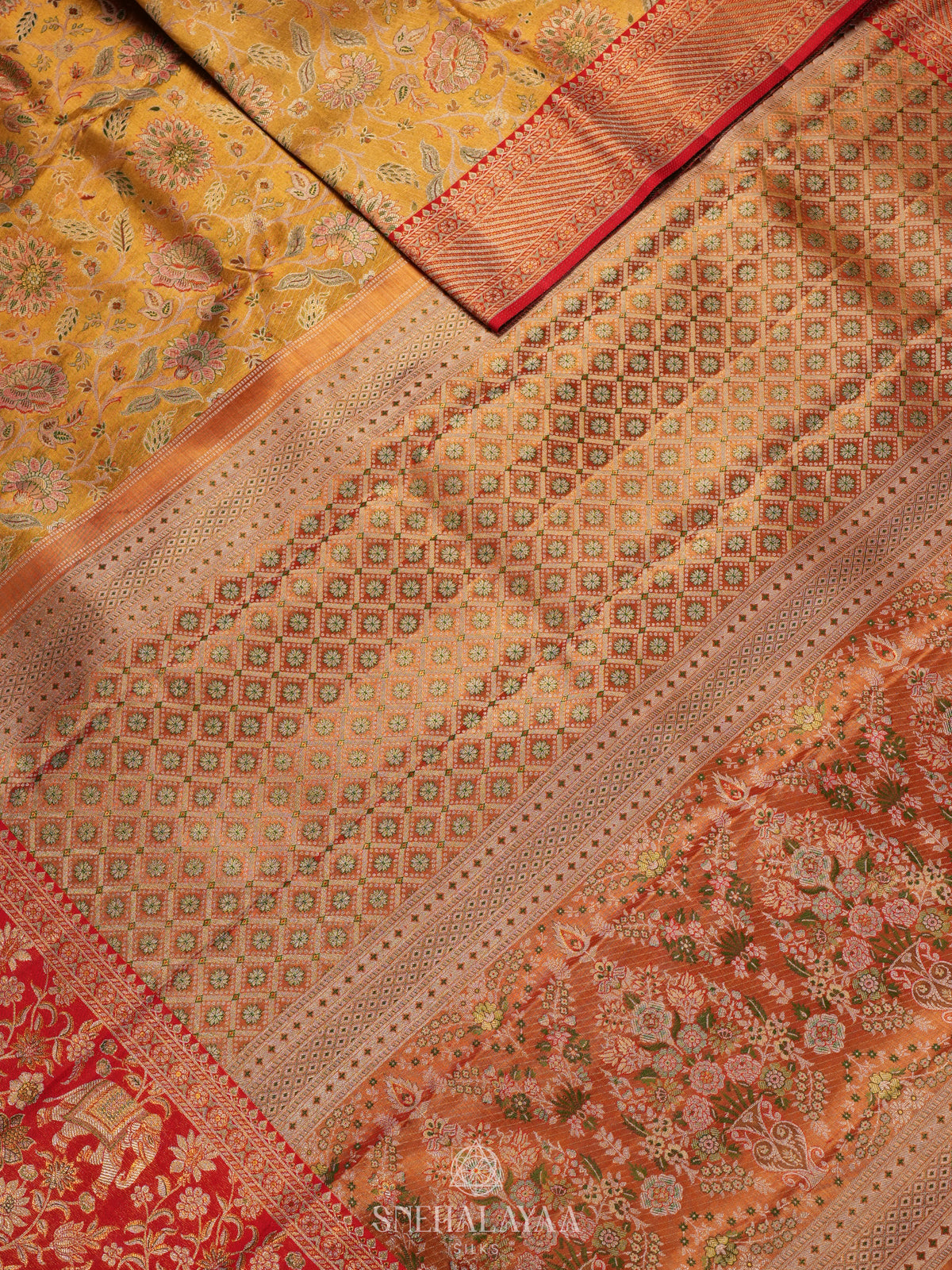 Yellow Tissue Kanjivaram Silk Saree