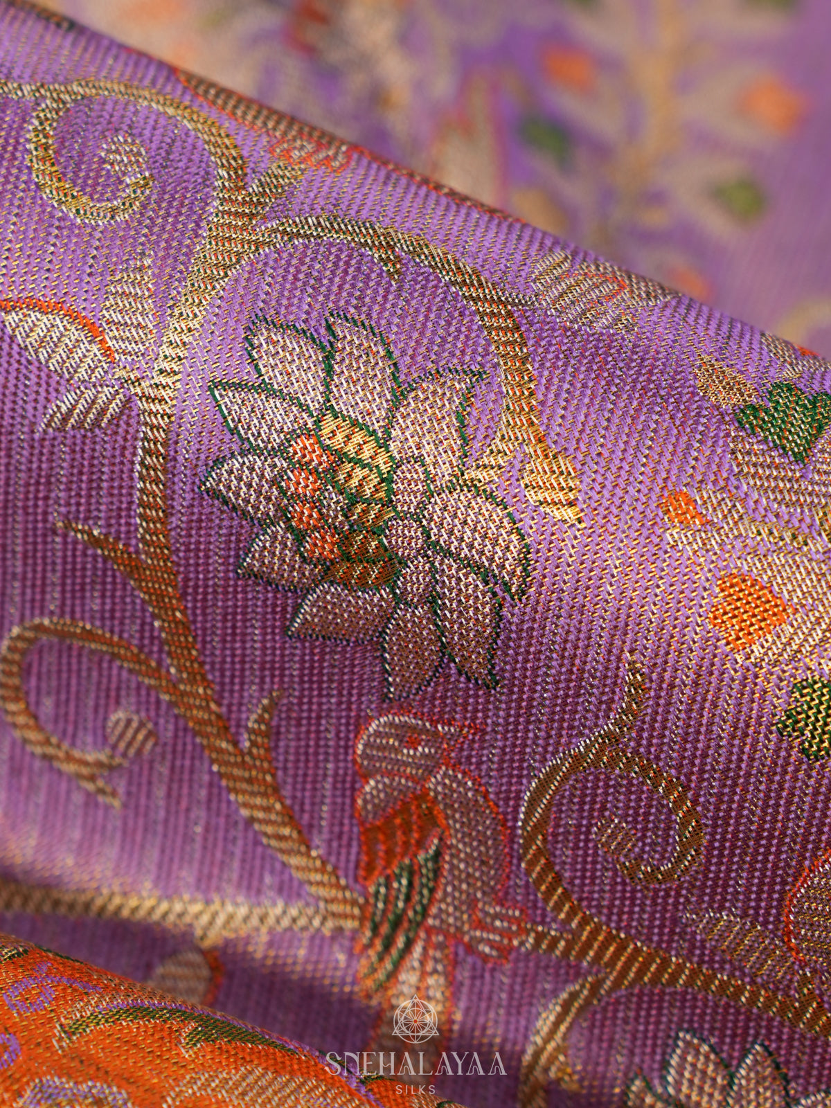 Lilac Tissue Kanjivaram Silk Saree