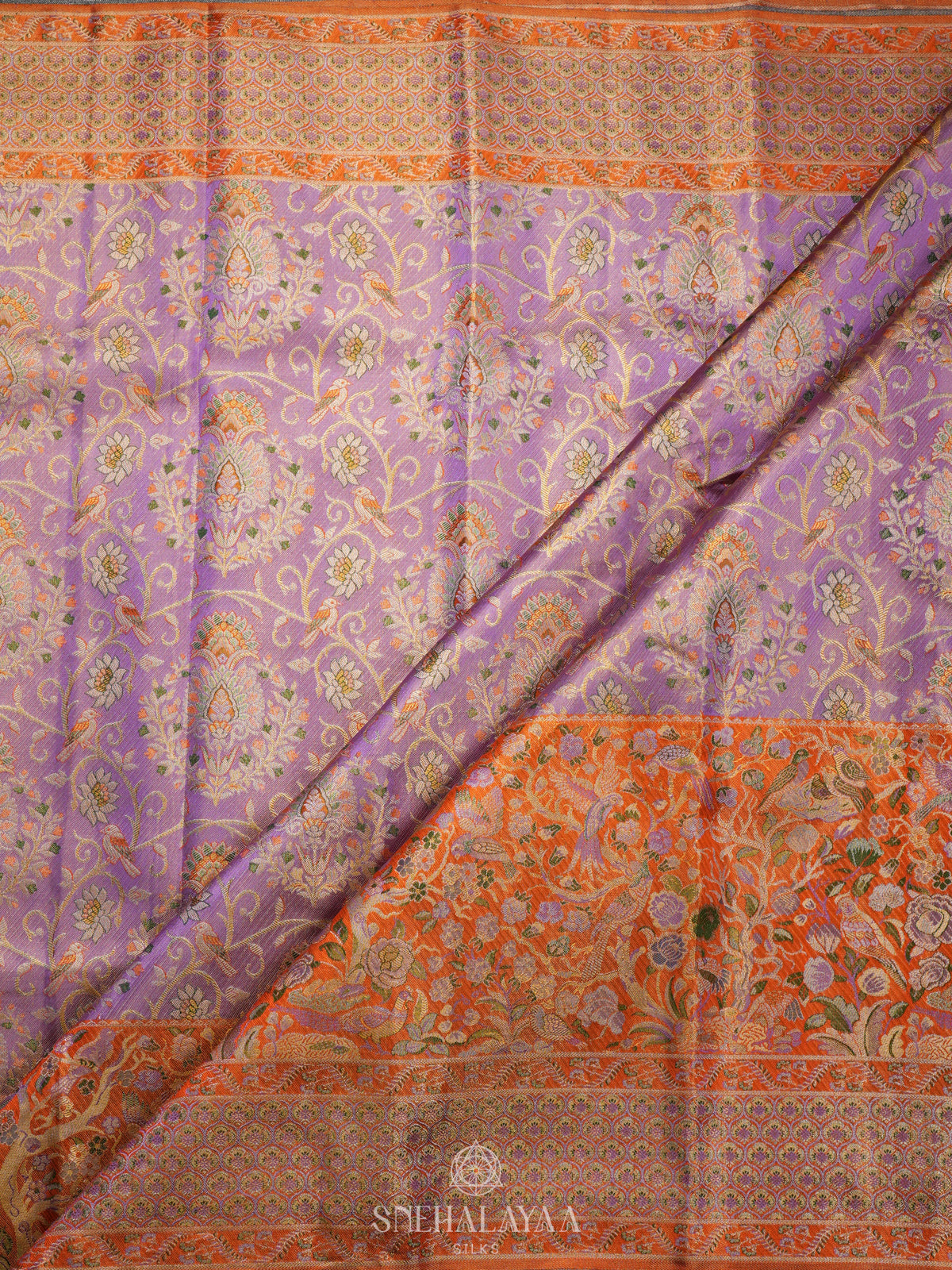 Lilac Tissue Kanjivaram Silk Saree