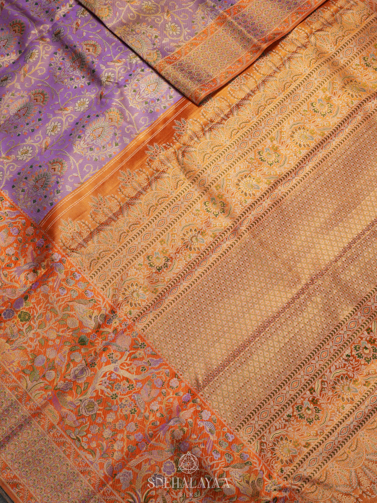 Lilac Tissue Kanjivaram Silk Saree