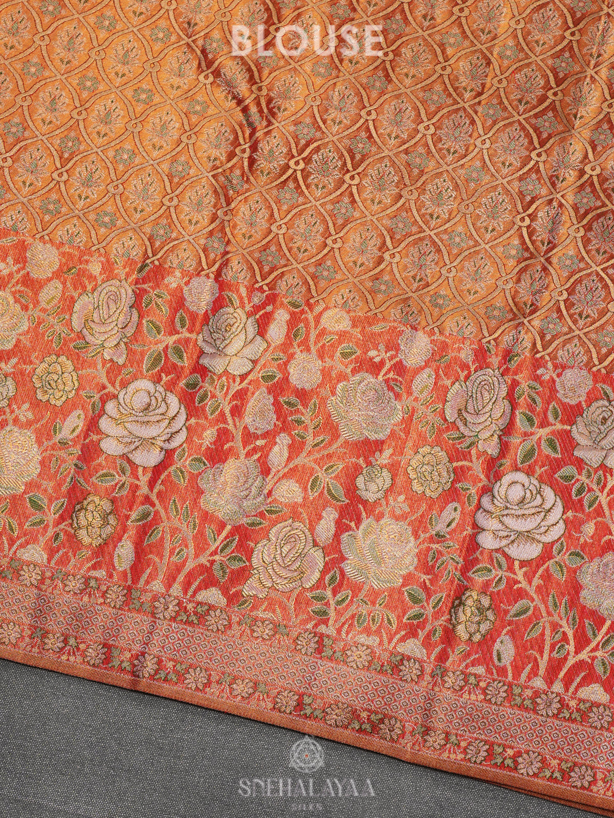 Rose Pink Tissue Kanjivaram Silk Saree