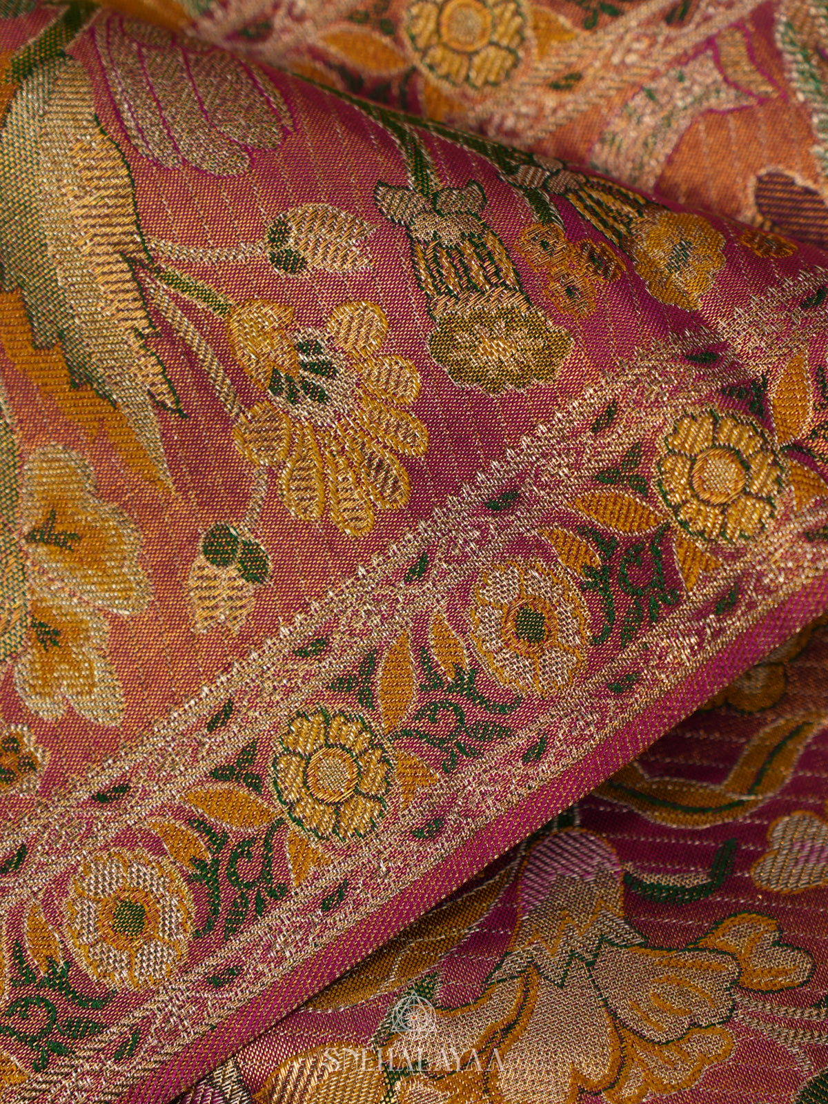 Lemon Yellow Tissue Kanjivaram Silk Saree