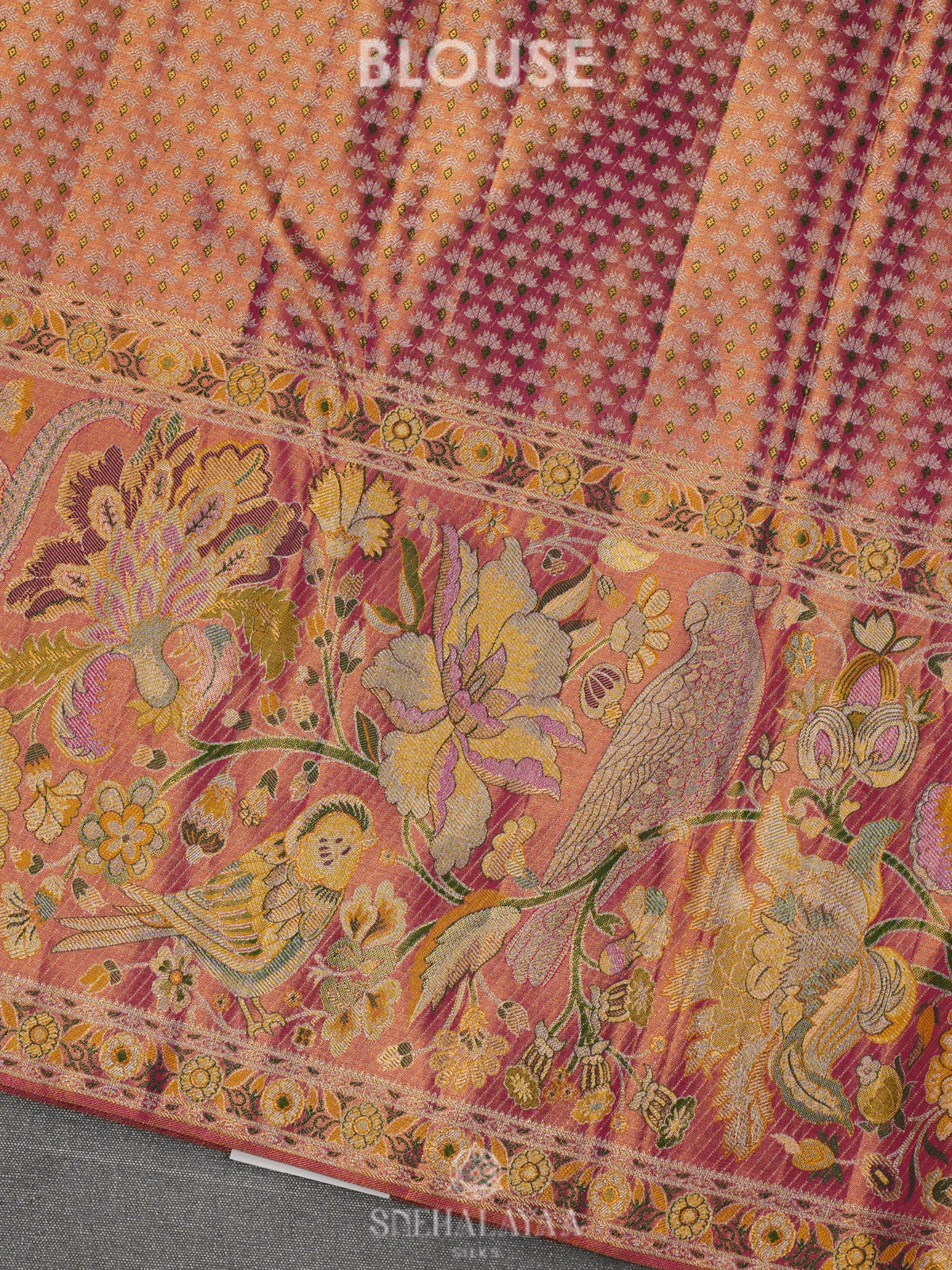 Lemon Yellow Tissue Kanjivaram Silk Saree