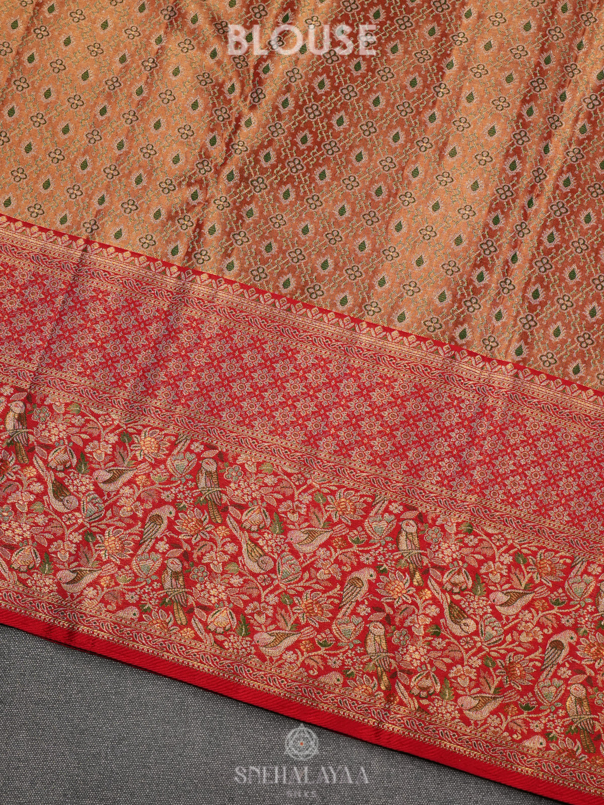 Golden Yellow Tissue Kanjivaram Silk Saree