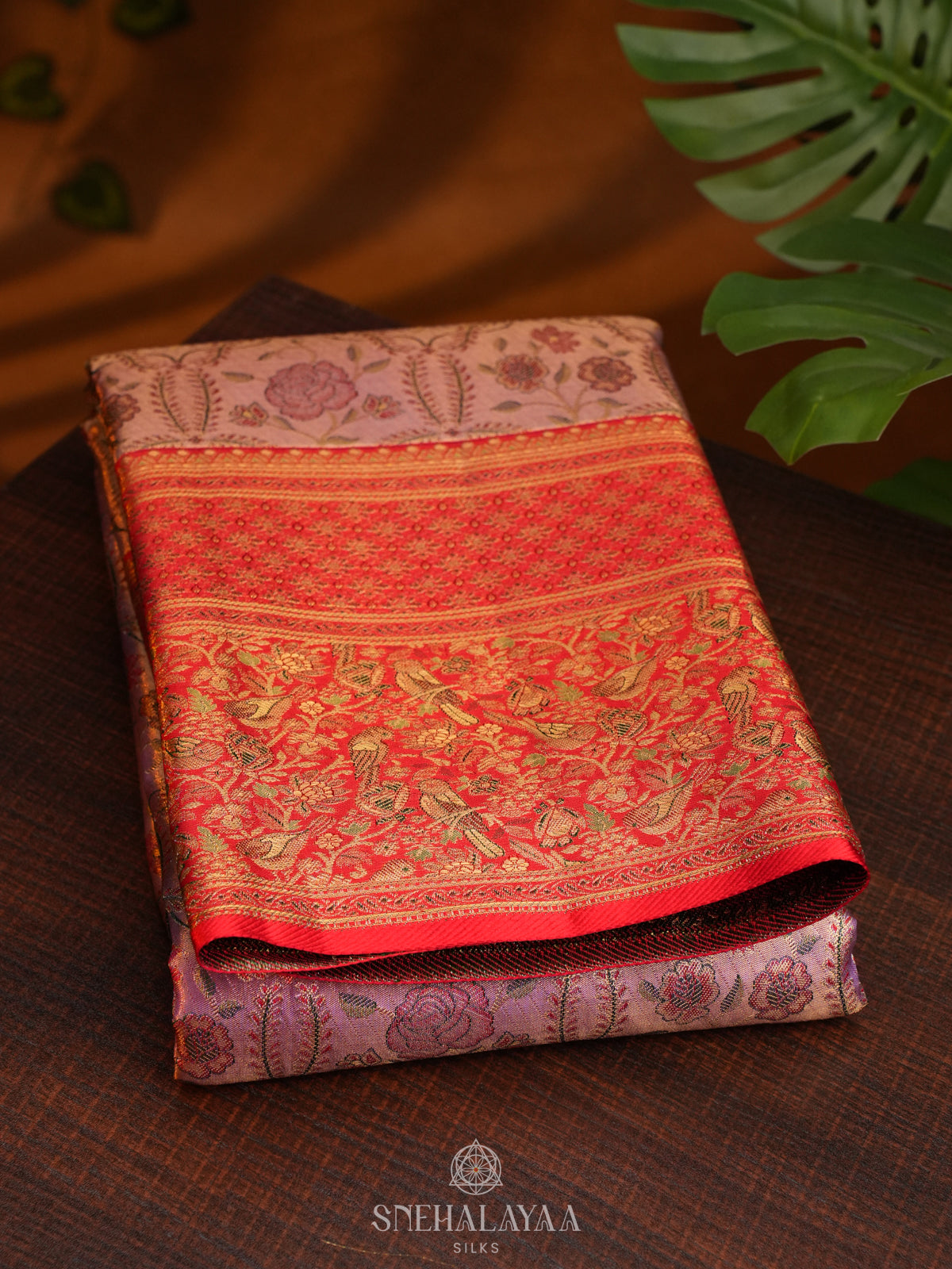 Lilac Tissue Kanjivaram Silk Saree