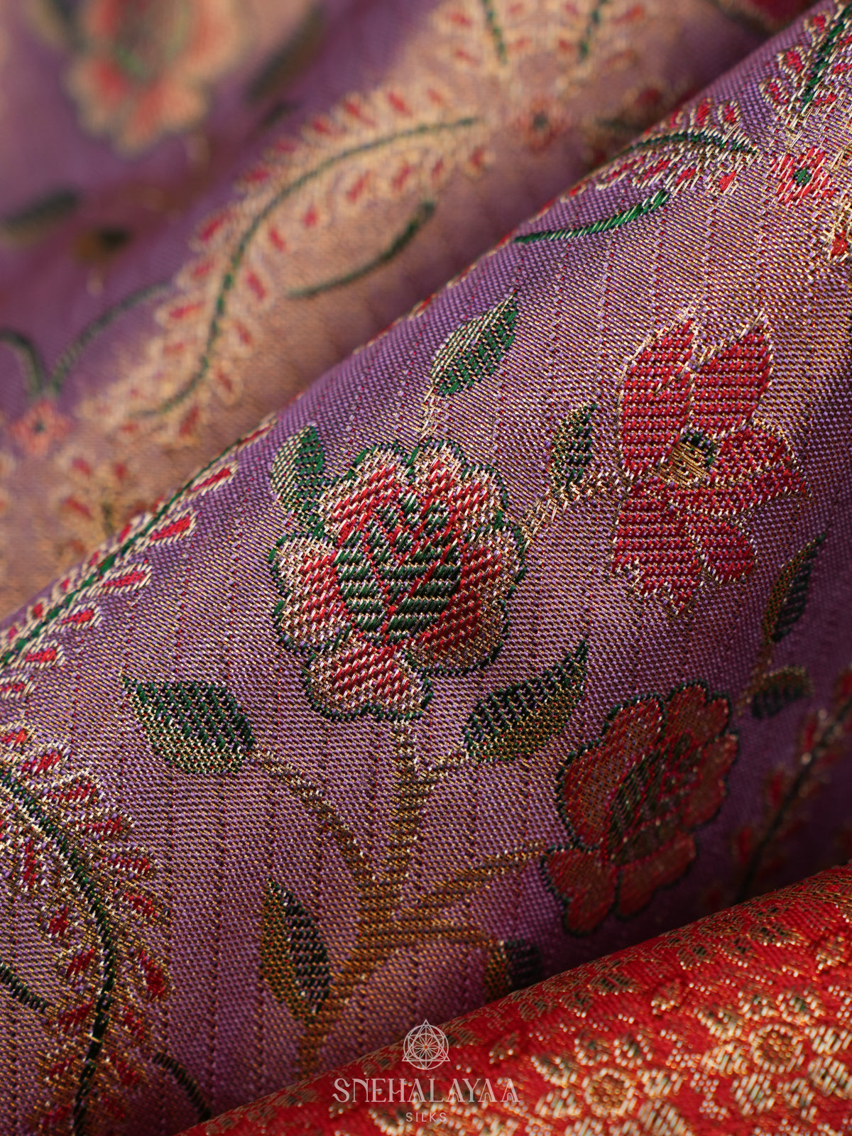 Lilac Tissue Kanjivaram Silk Saree