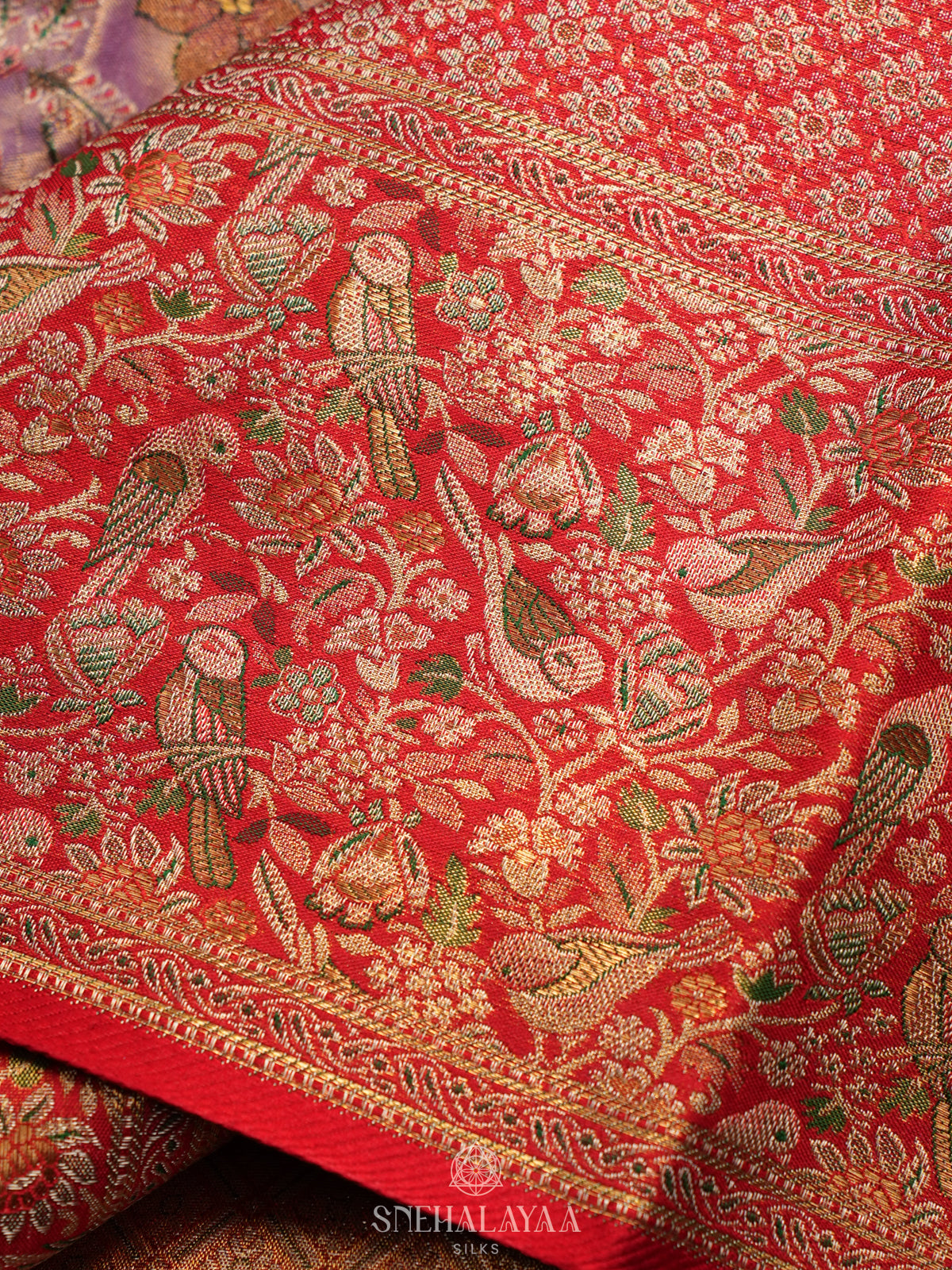 Lilac Tissue Kanjivaram Silk Saree