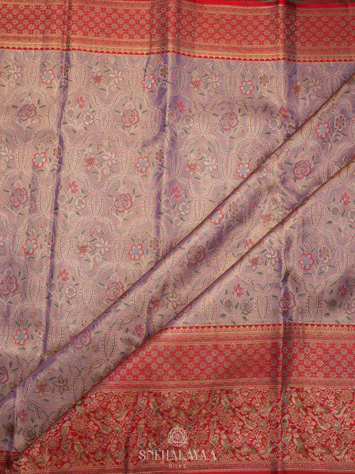 Lilac Tissue Kanjivaram Silk Saree