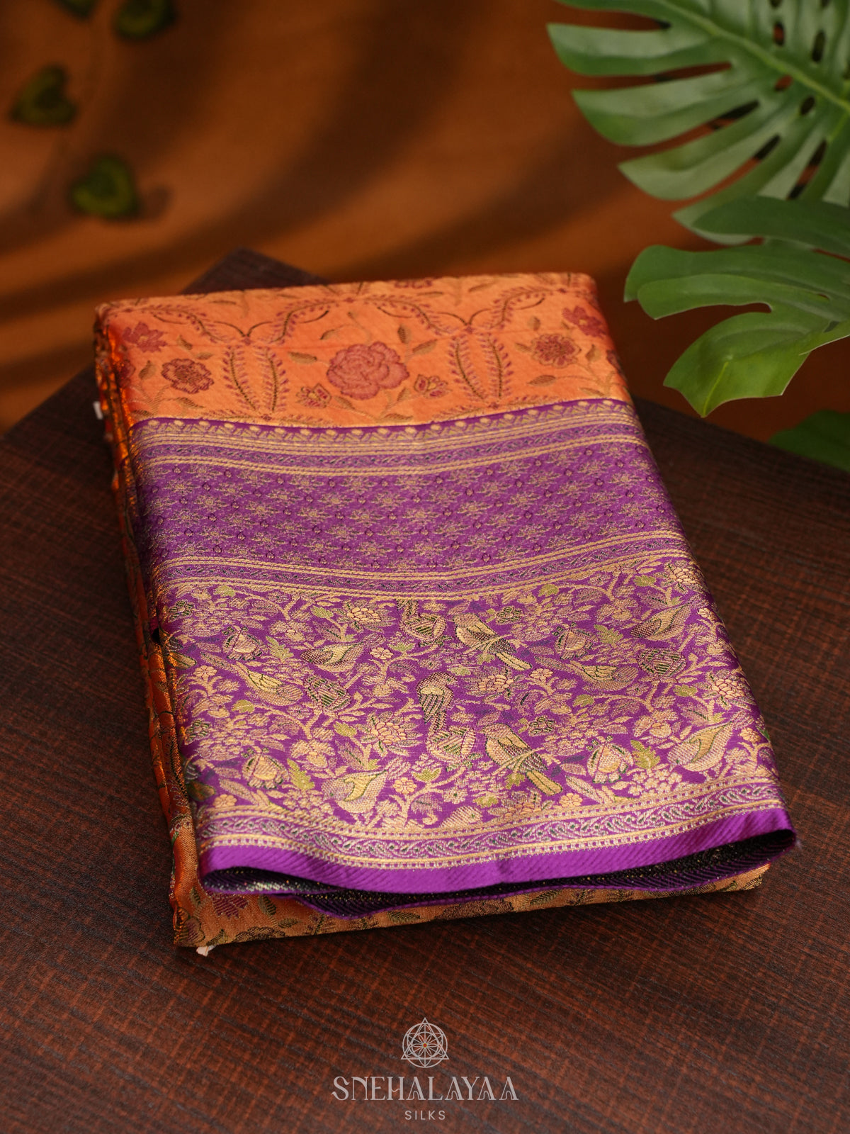 Peach Tissue Kanjivaram Silk Saree