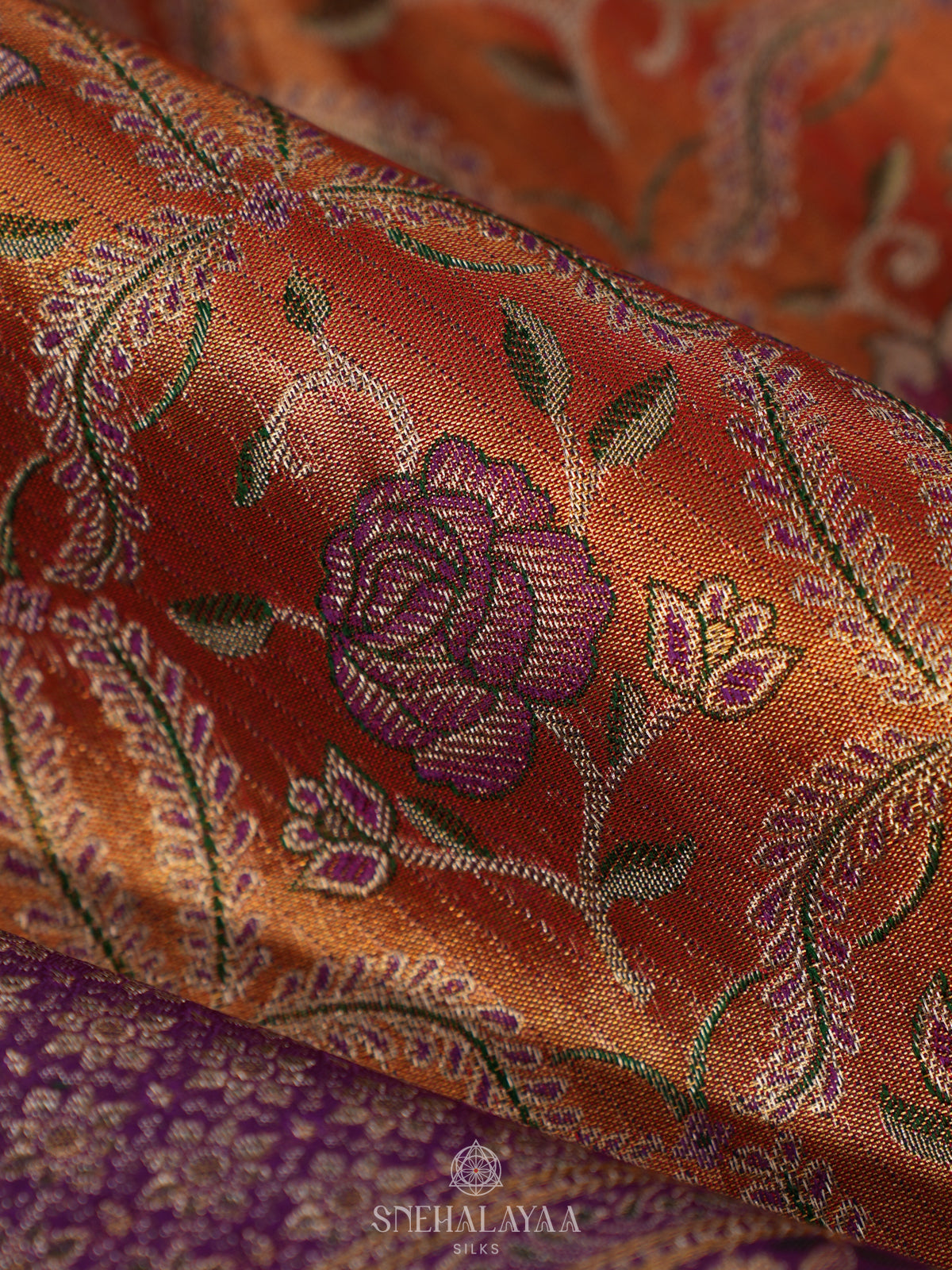 Peach Tissue Kanjivaram Silk Saree