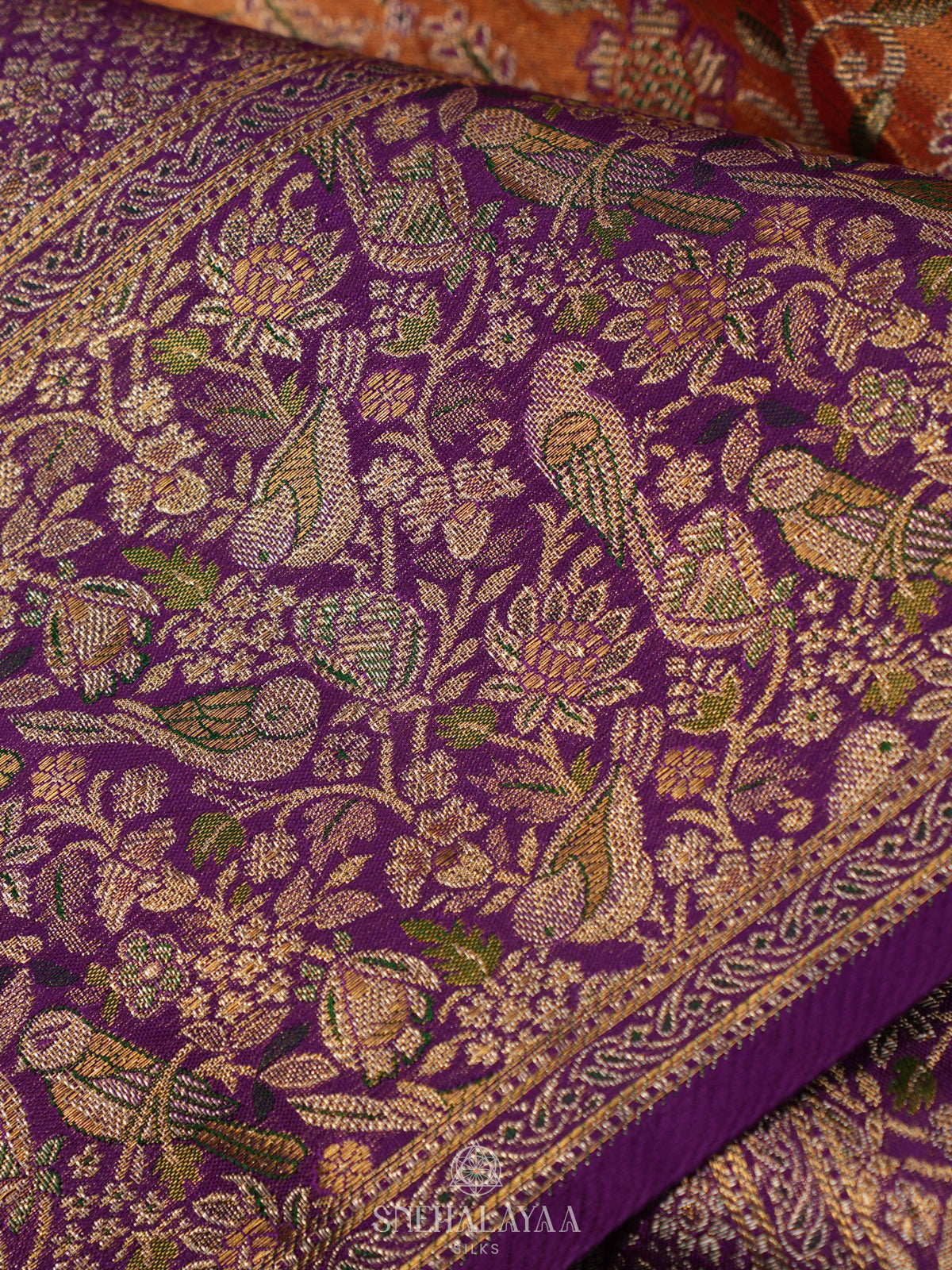 Peach Tissue Kanjivaram Silk Saree