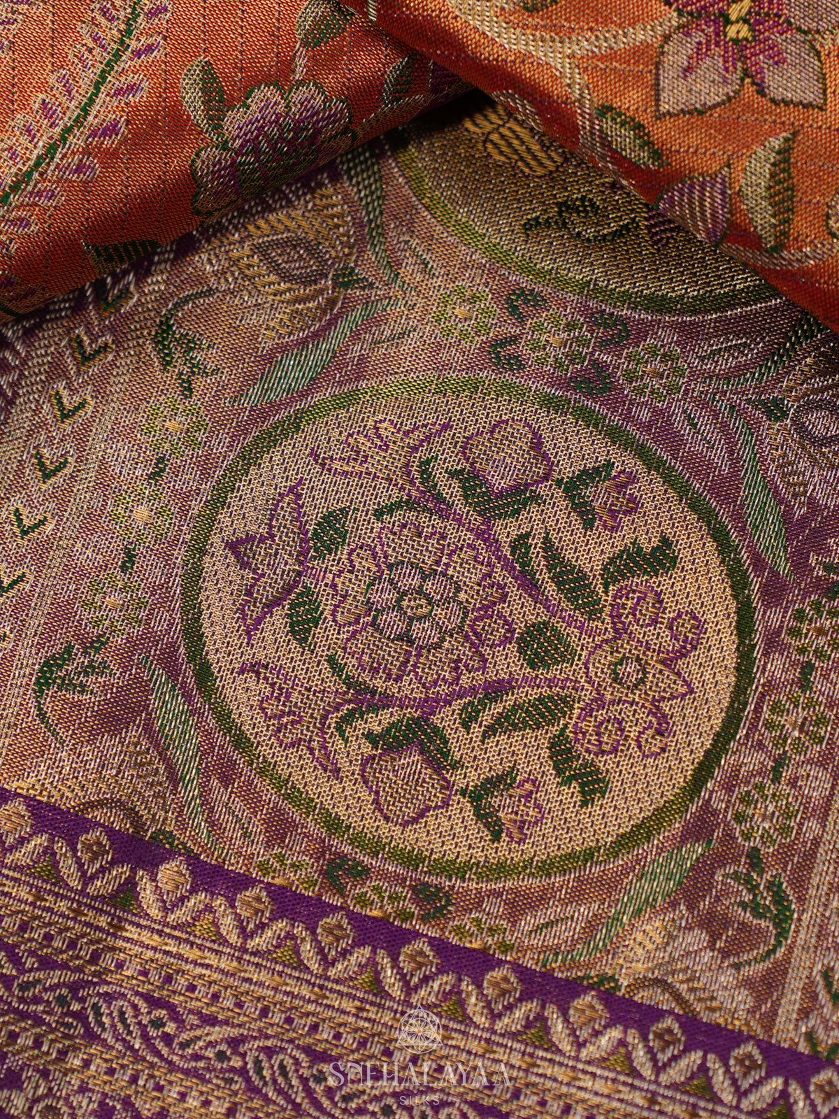 Peach Tissue Kanjivaram Silk Saree
