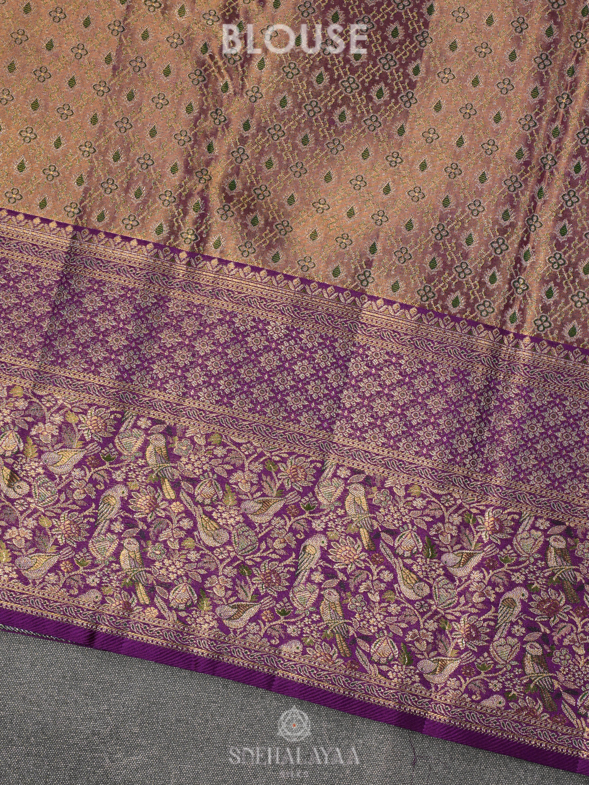 Peach Tissue Kanjivaram Silk Saree
