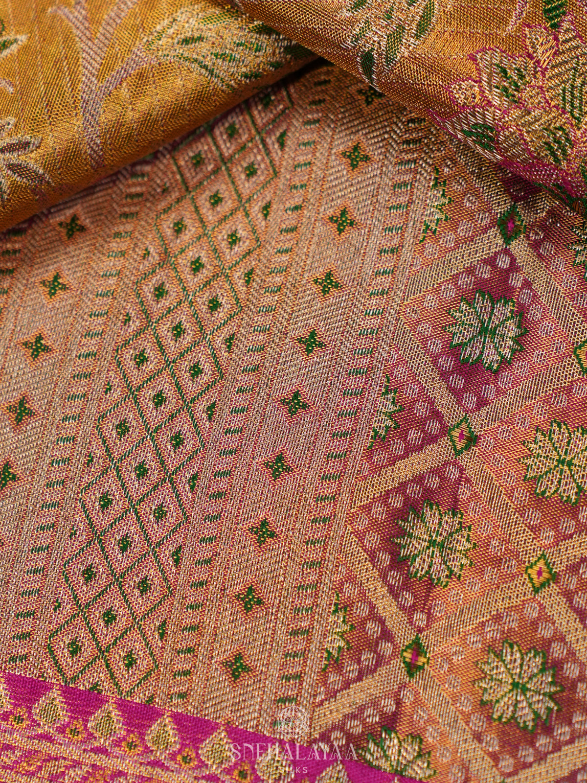 Yellow Tissue Kanjivaram Silk Saree
