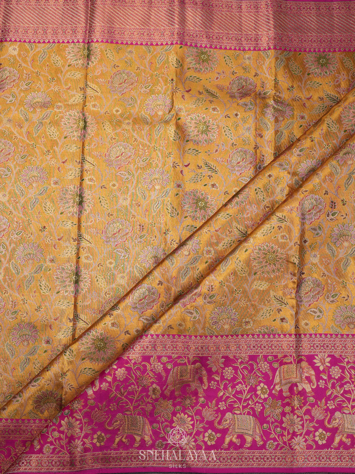 Yellow Tissue Kanjivaram Silk Saree