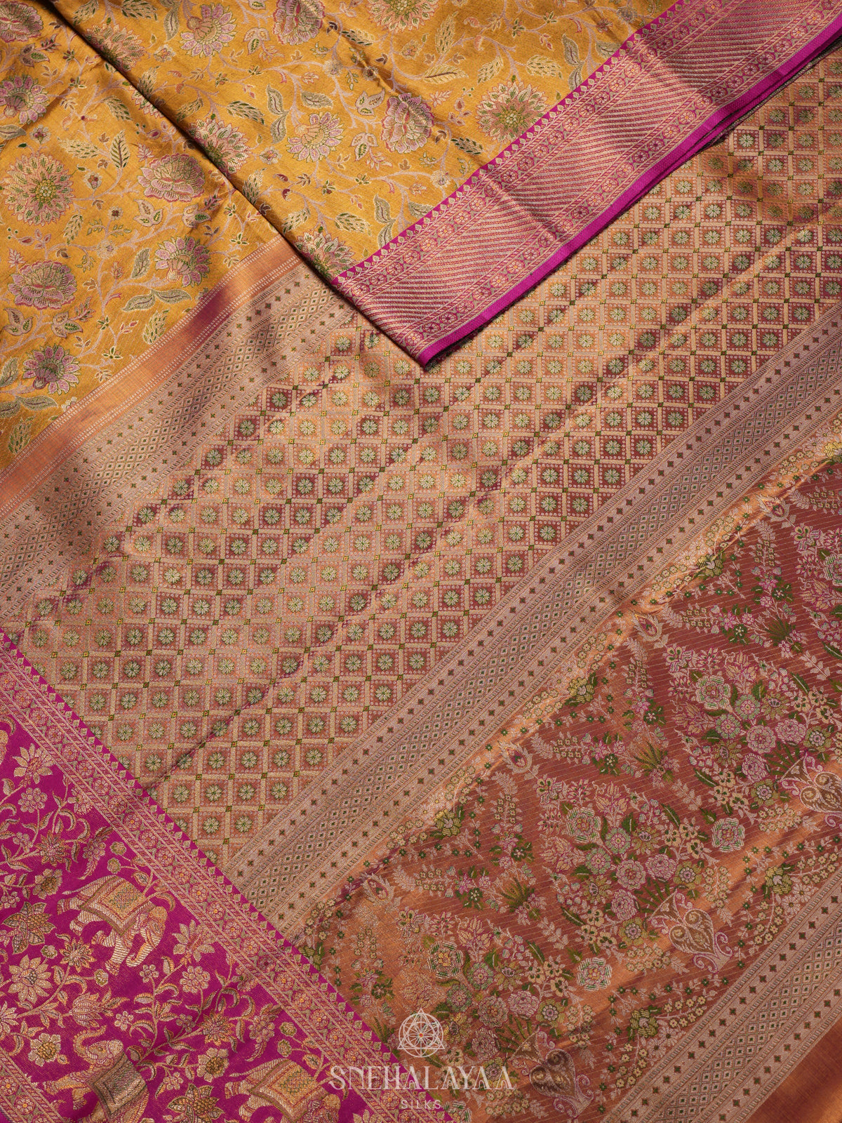 Yellow Tissue Kanjivaram Silk Saree