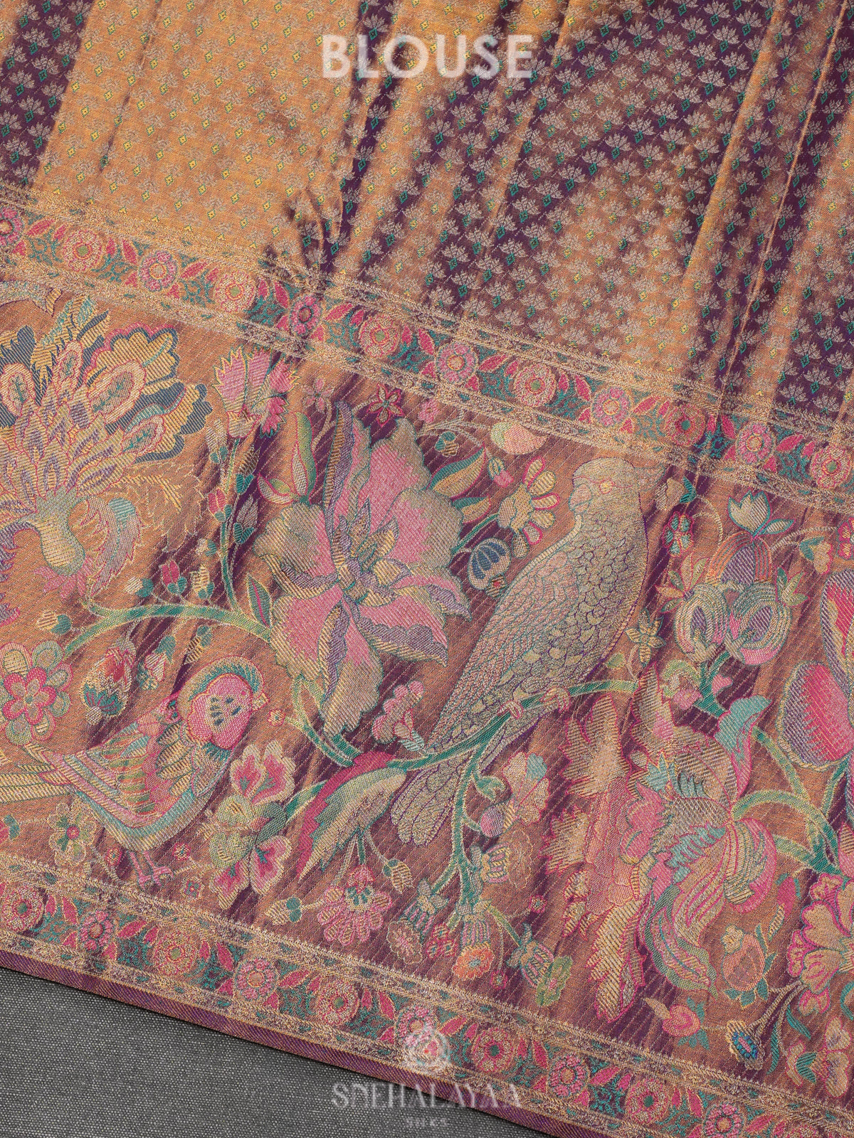 Rose Pink Tissue Kanjivaram Silk Saree