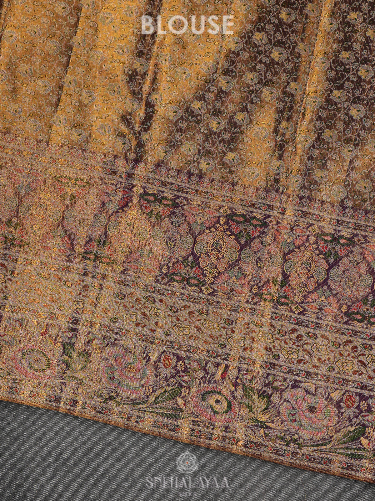 Rust Orange Tissue Kanjivaram Silk Saree