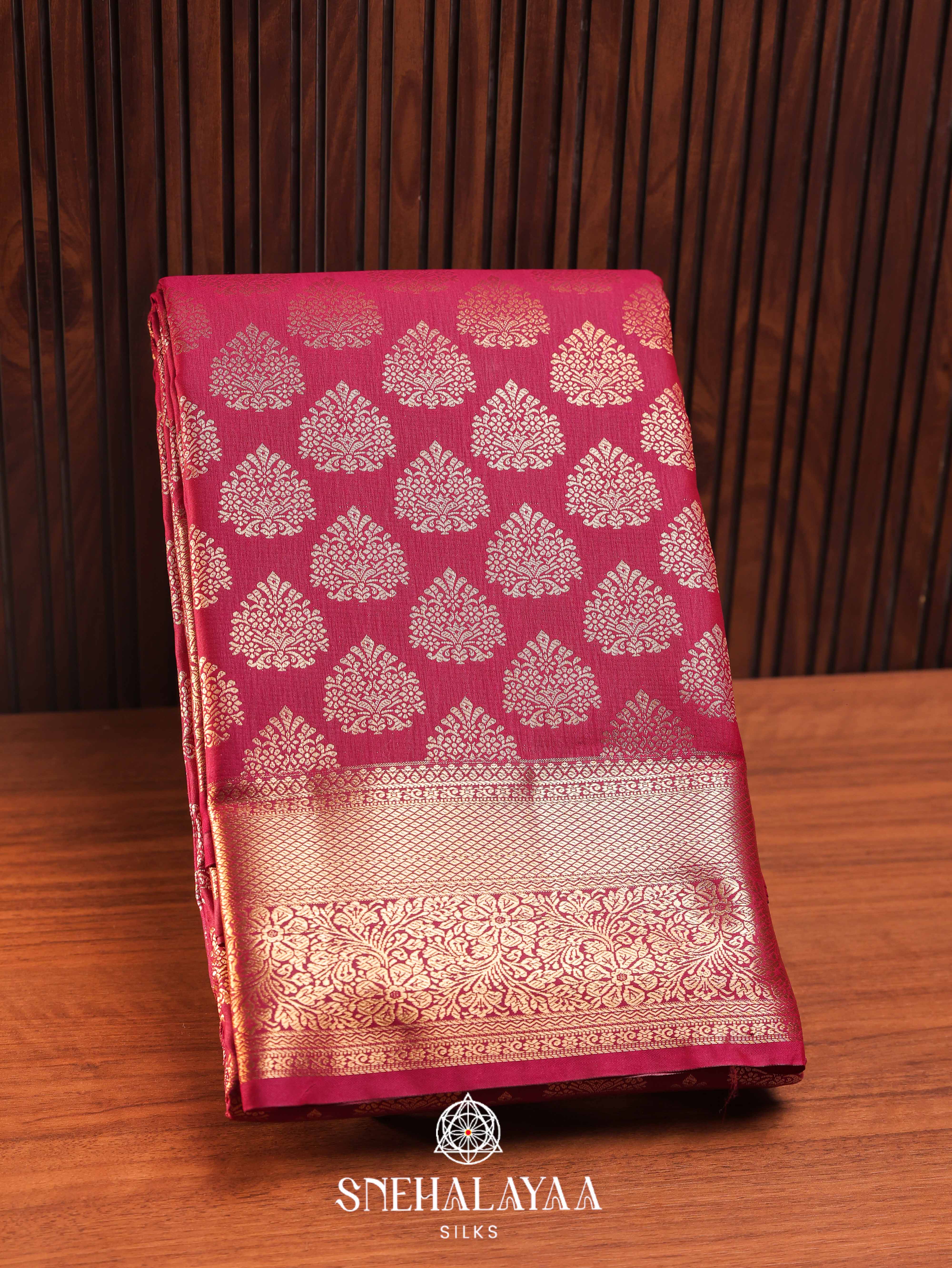 Maroon Art Silk Saree