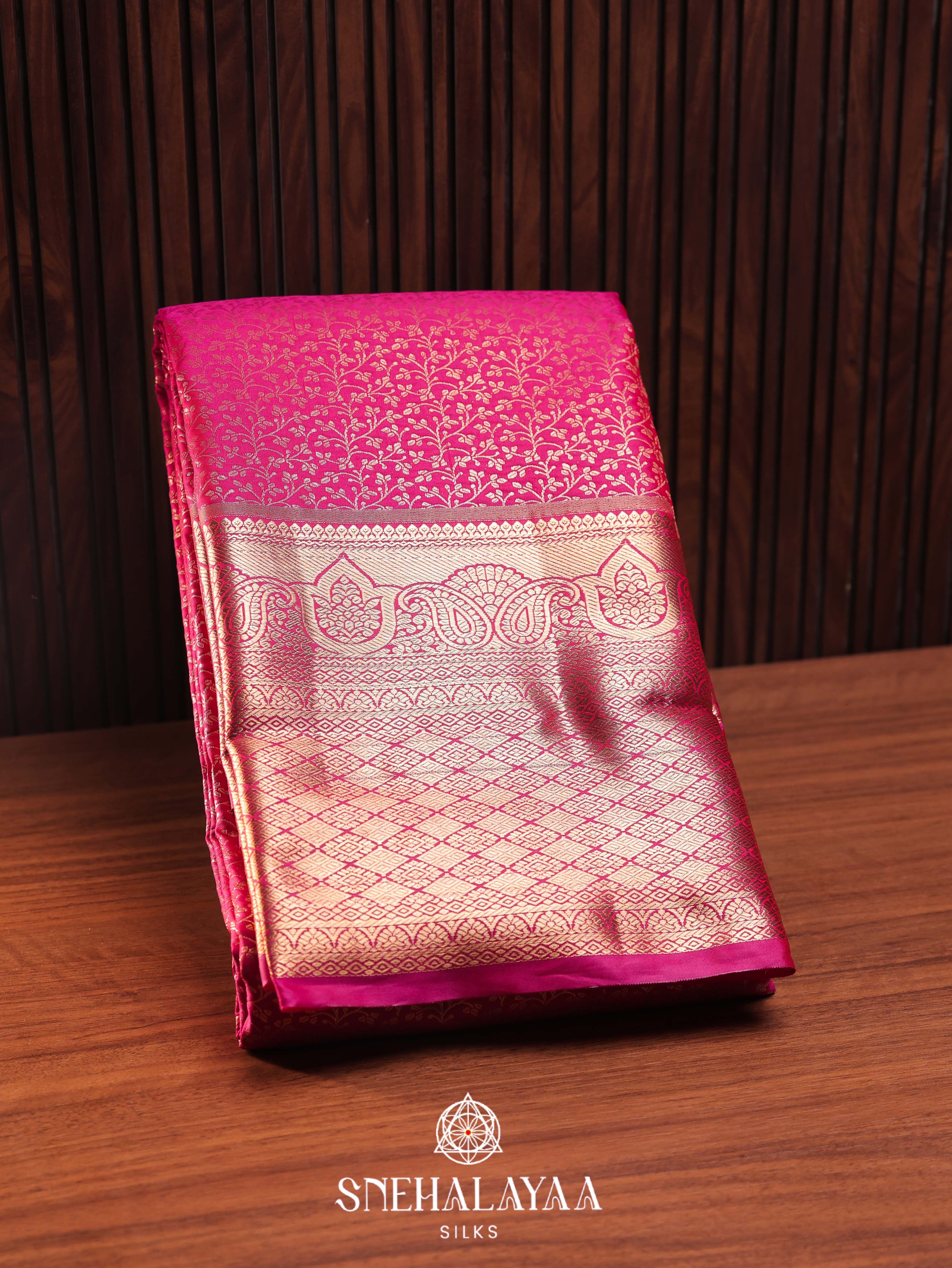 Pink Art Silk Saree