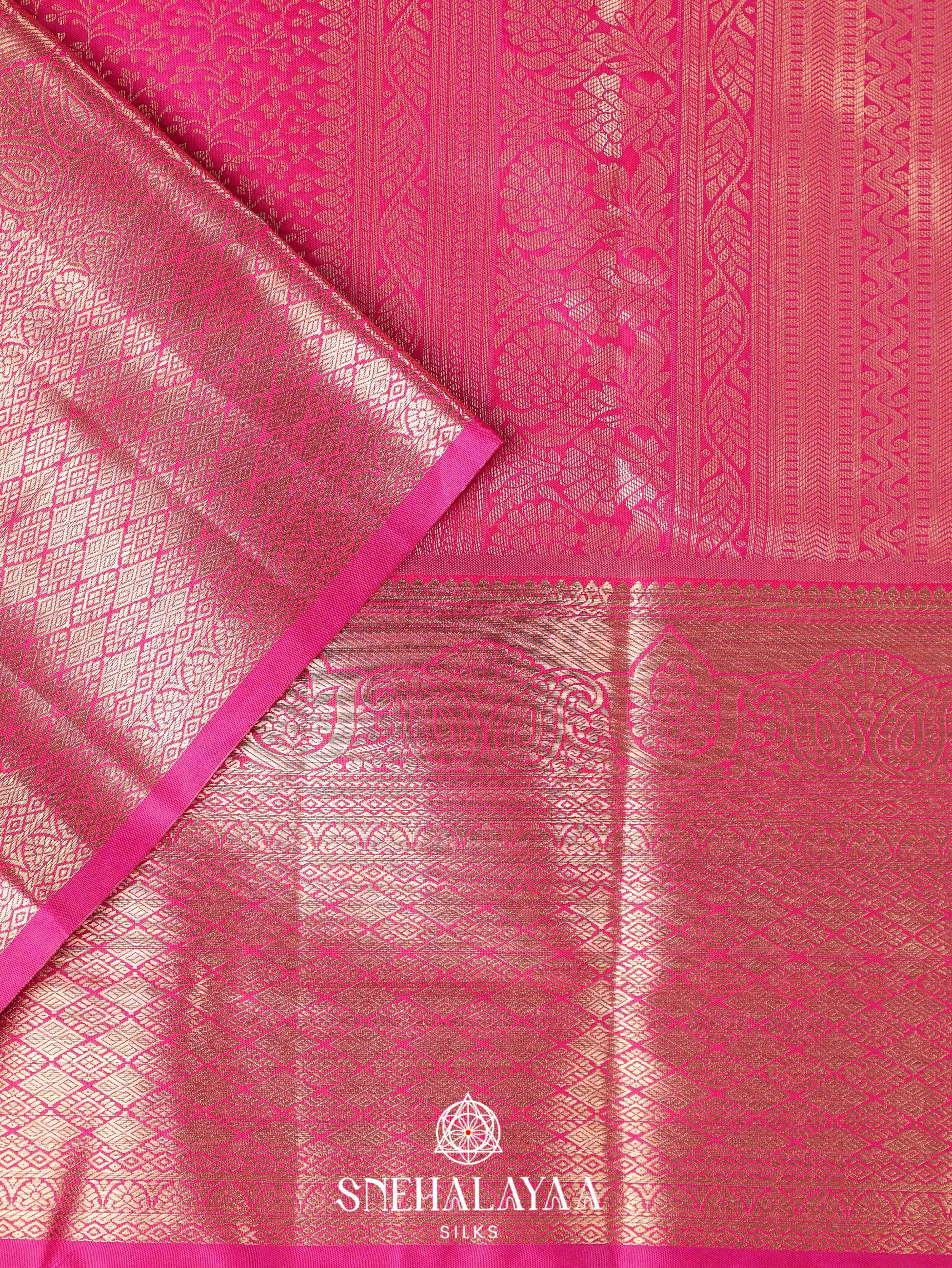 Pink Art Silk Saree