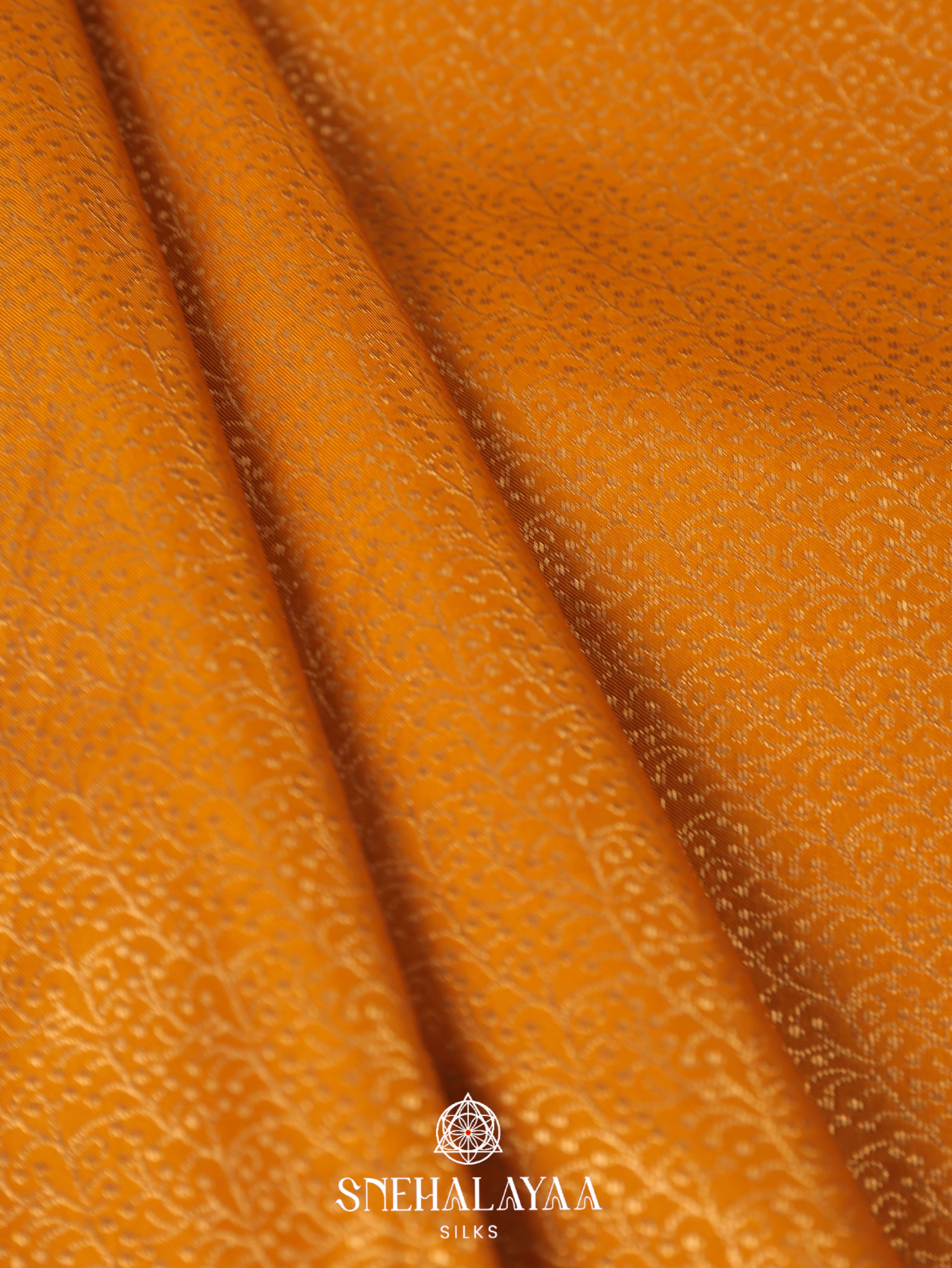 Mango Yellow Art Silk Saree