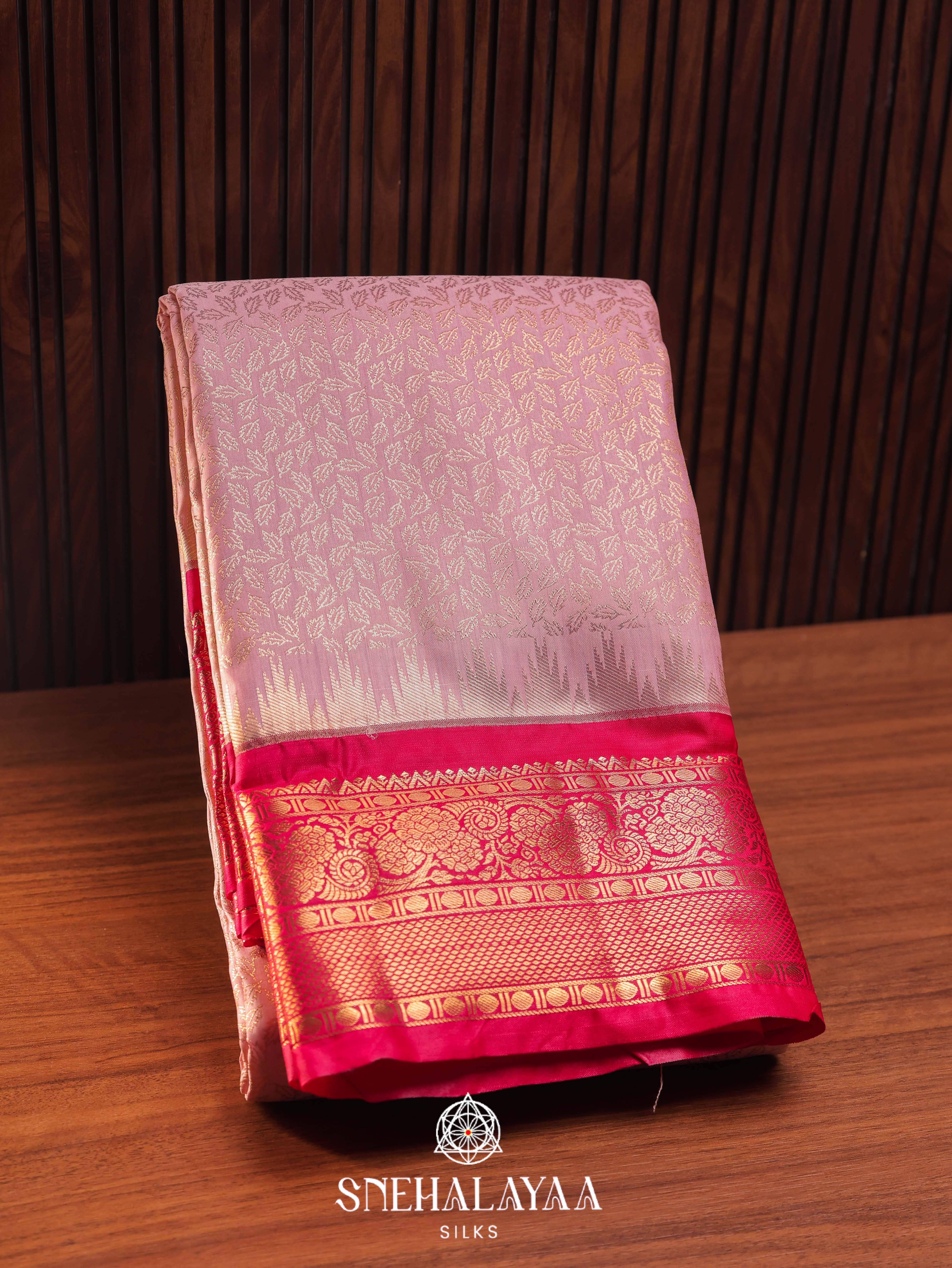 Pink Art Silk Saree