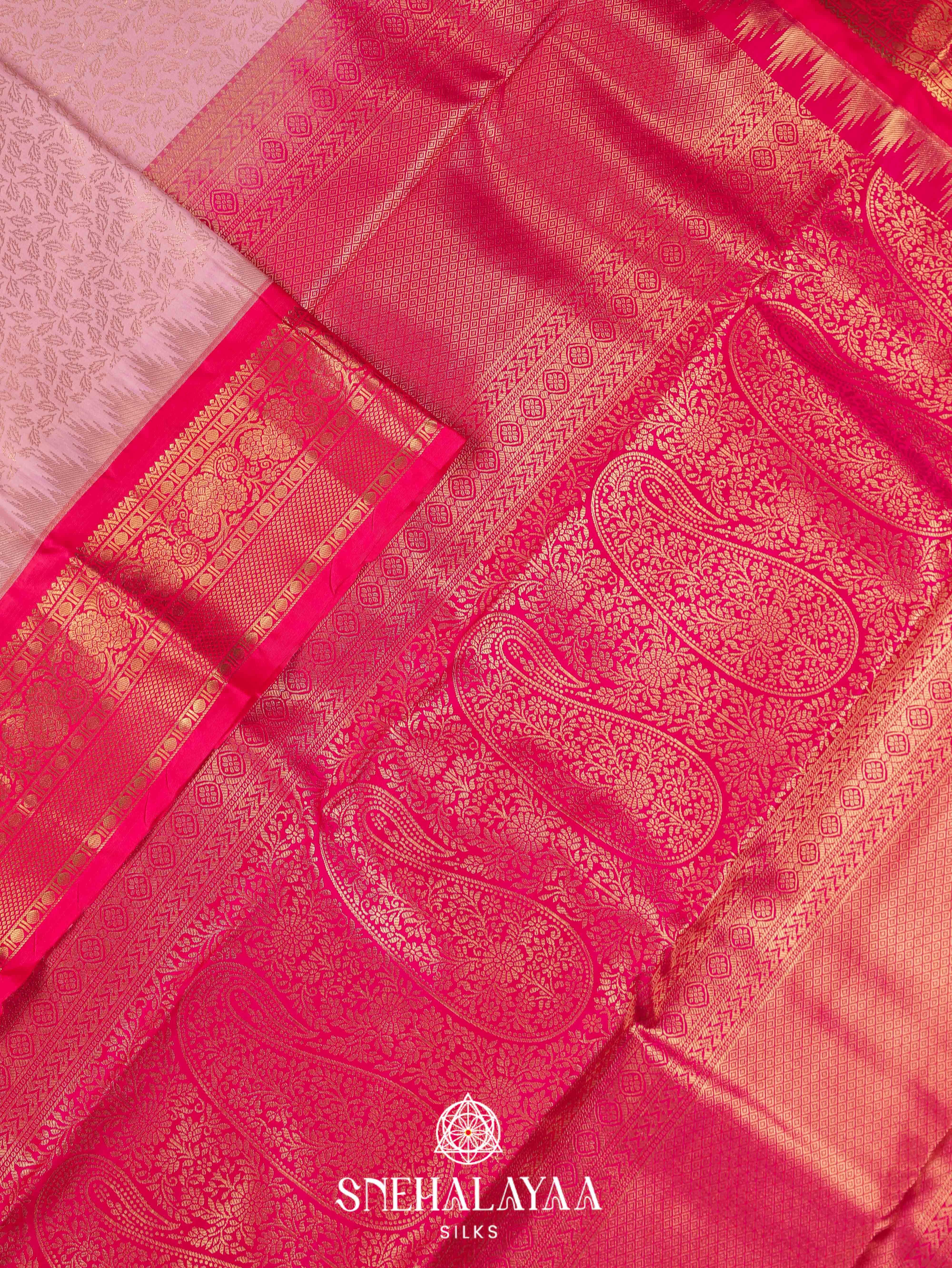 Pink Art Silk Saree