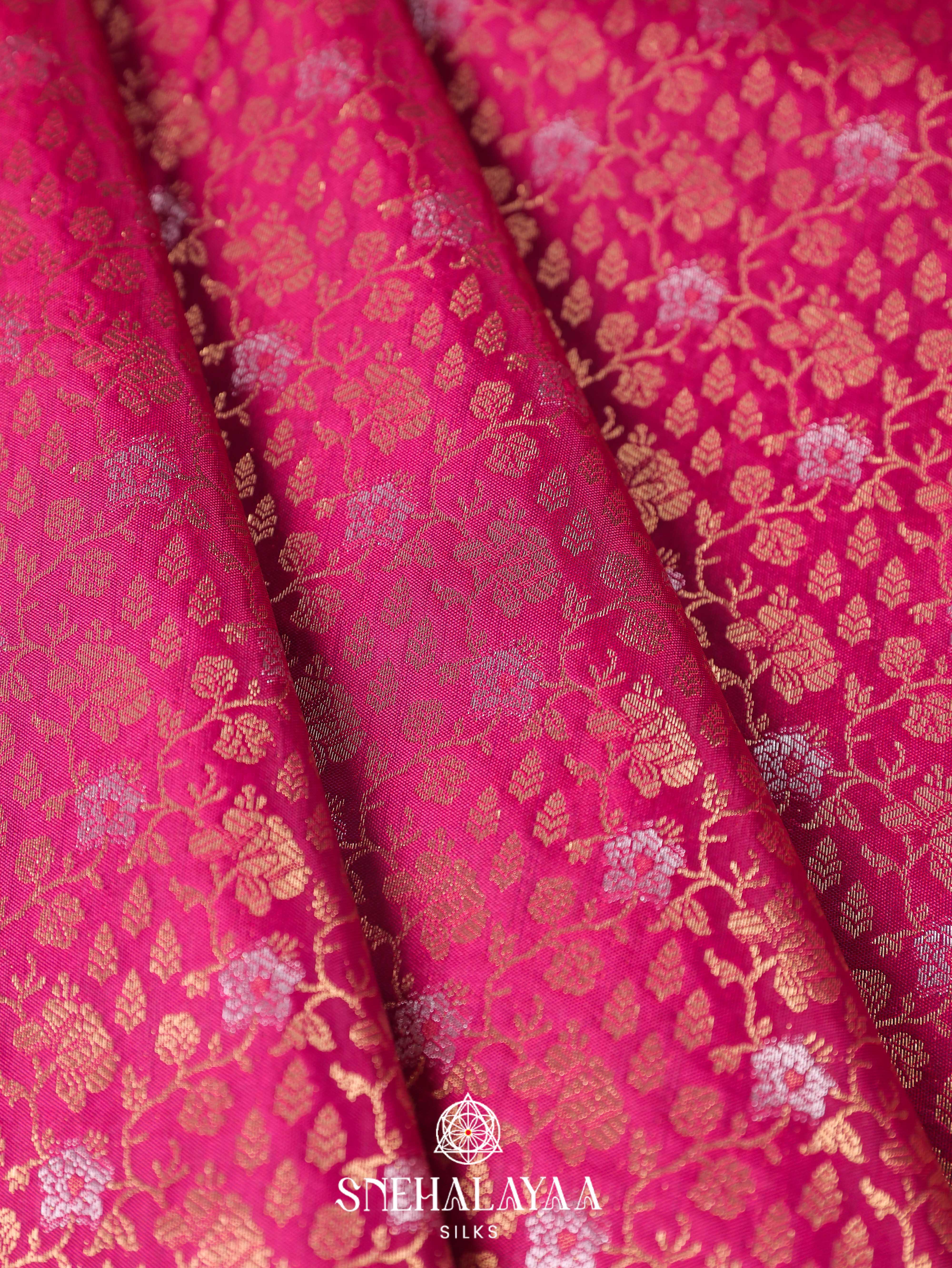 Magenta Pink Art Silk Saree