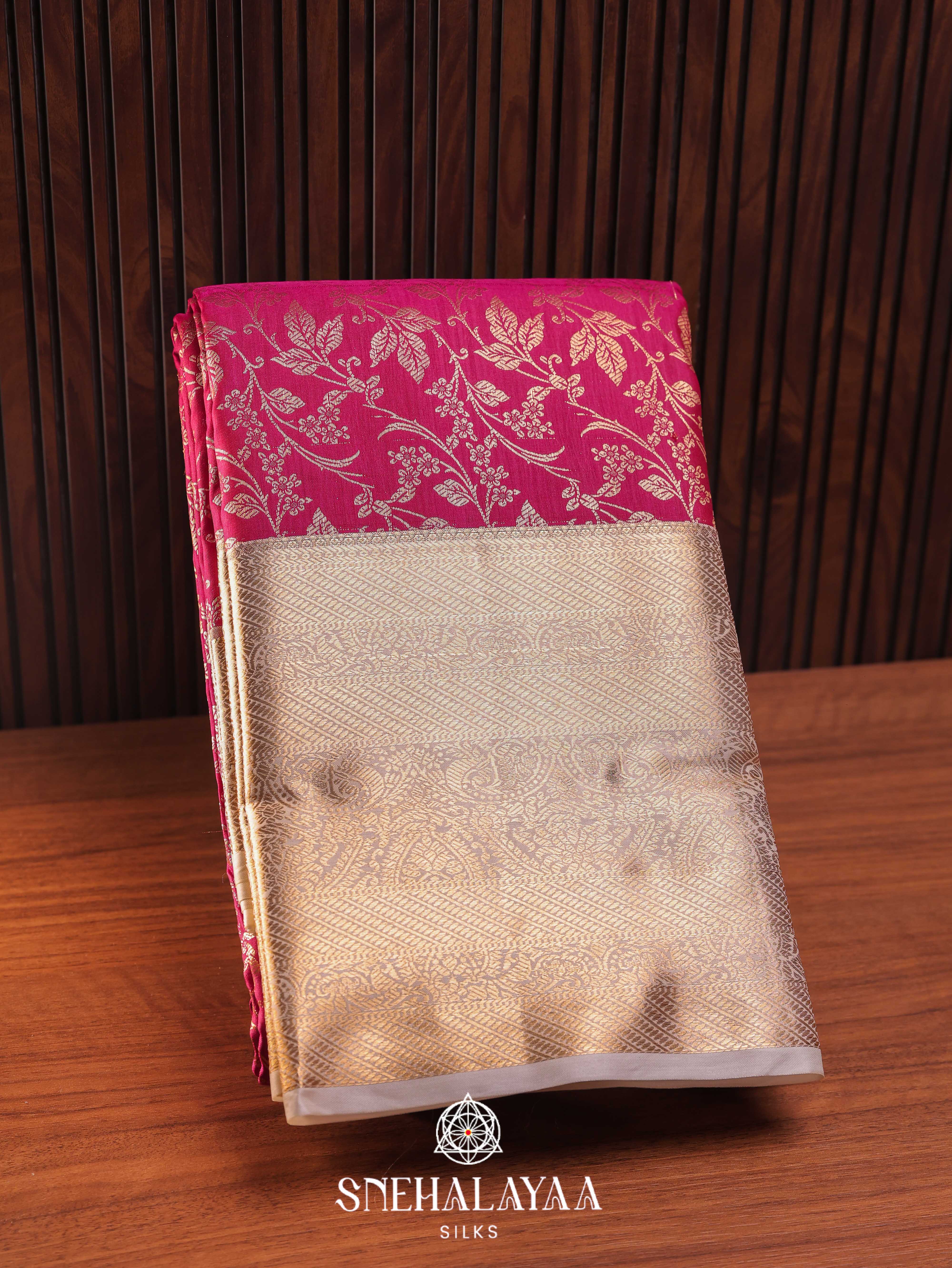 Pink Art Silk Saree
