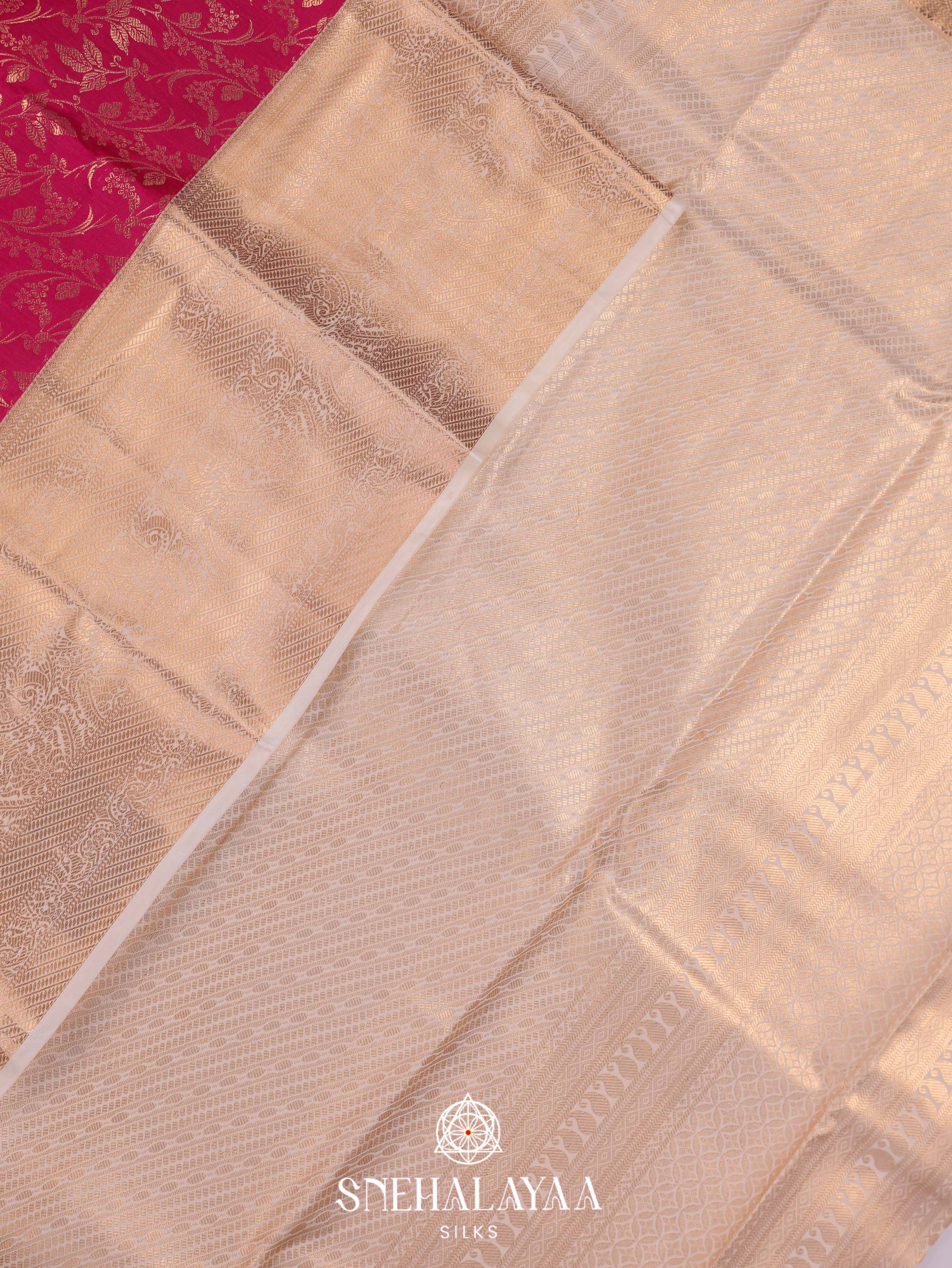 Pink Art Silk Saree