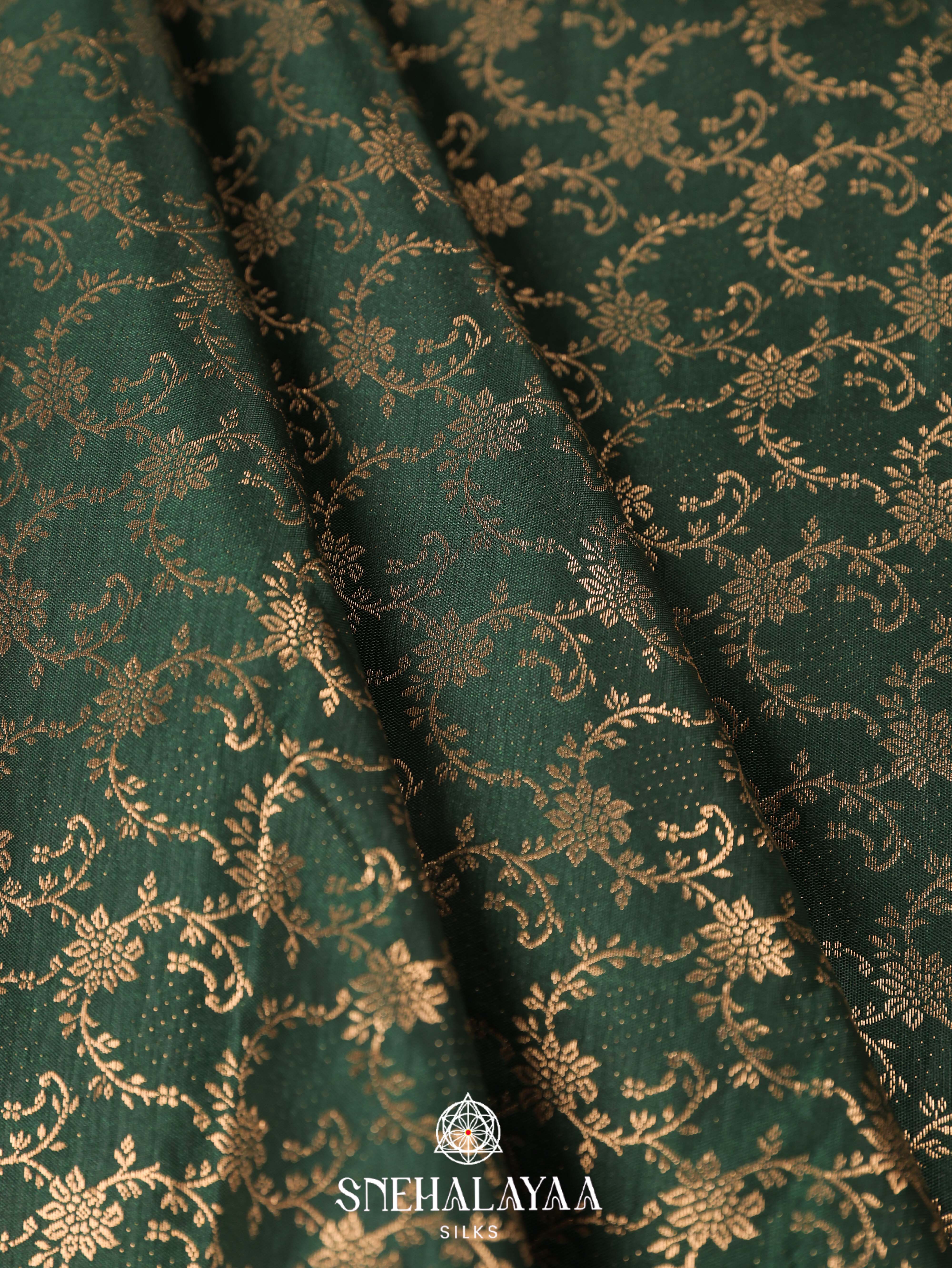 Forest Green Art Silk Saree