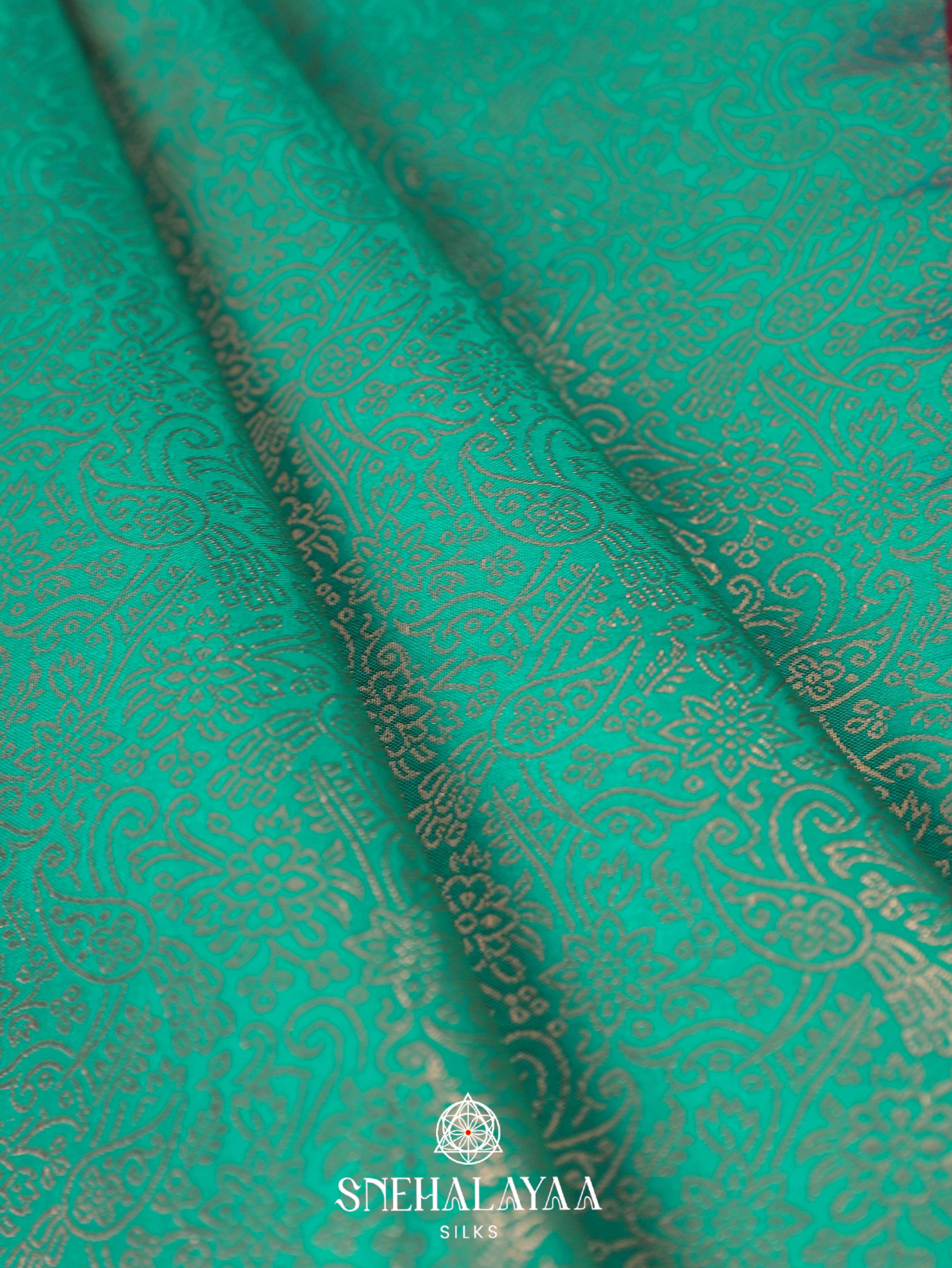 Pistacho Green Art Silk Saree