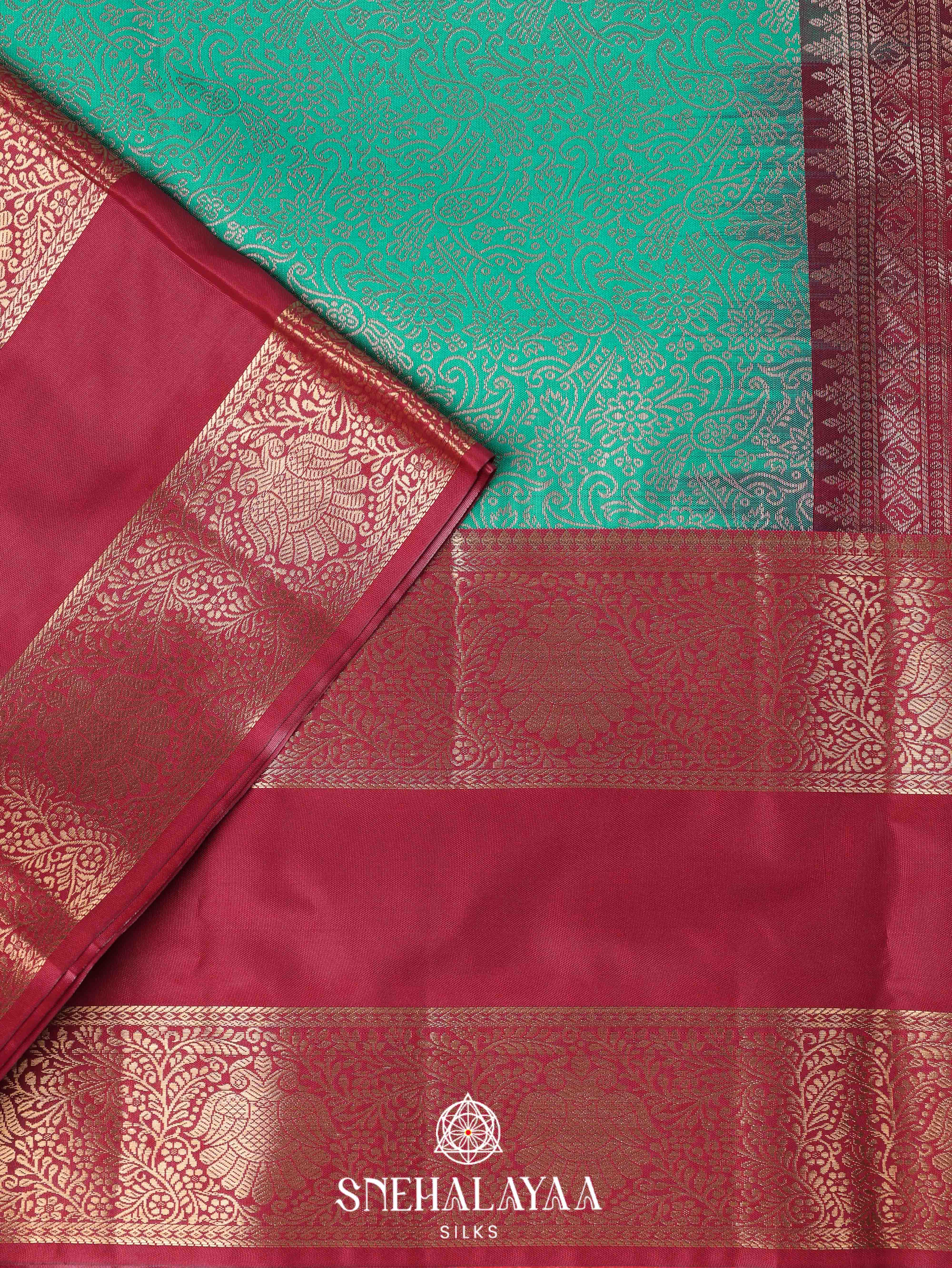 Pistacho Green Art Silk Saree