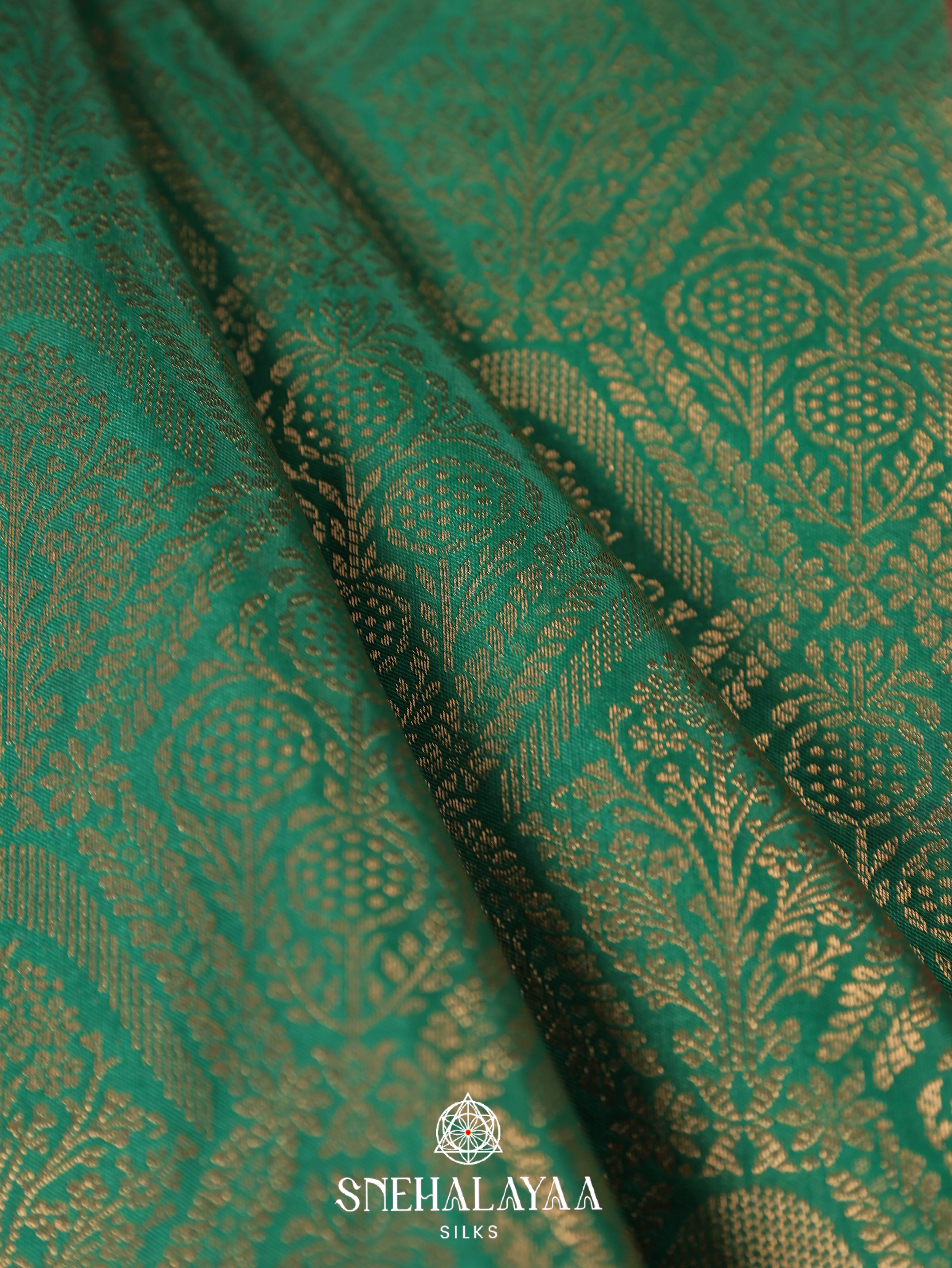 Forest Green Art Silk Saree