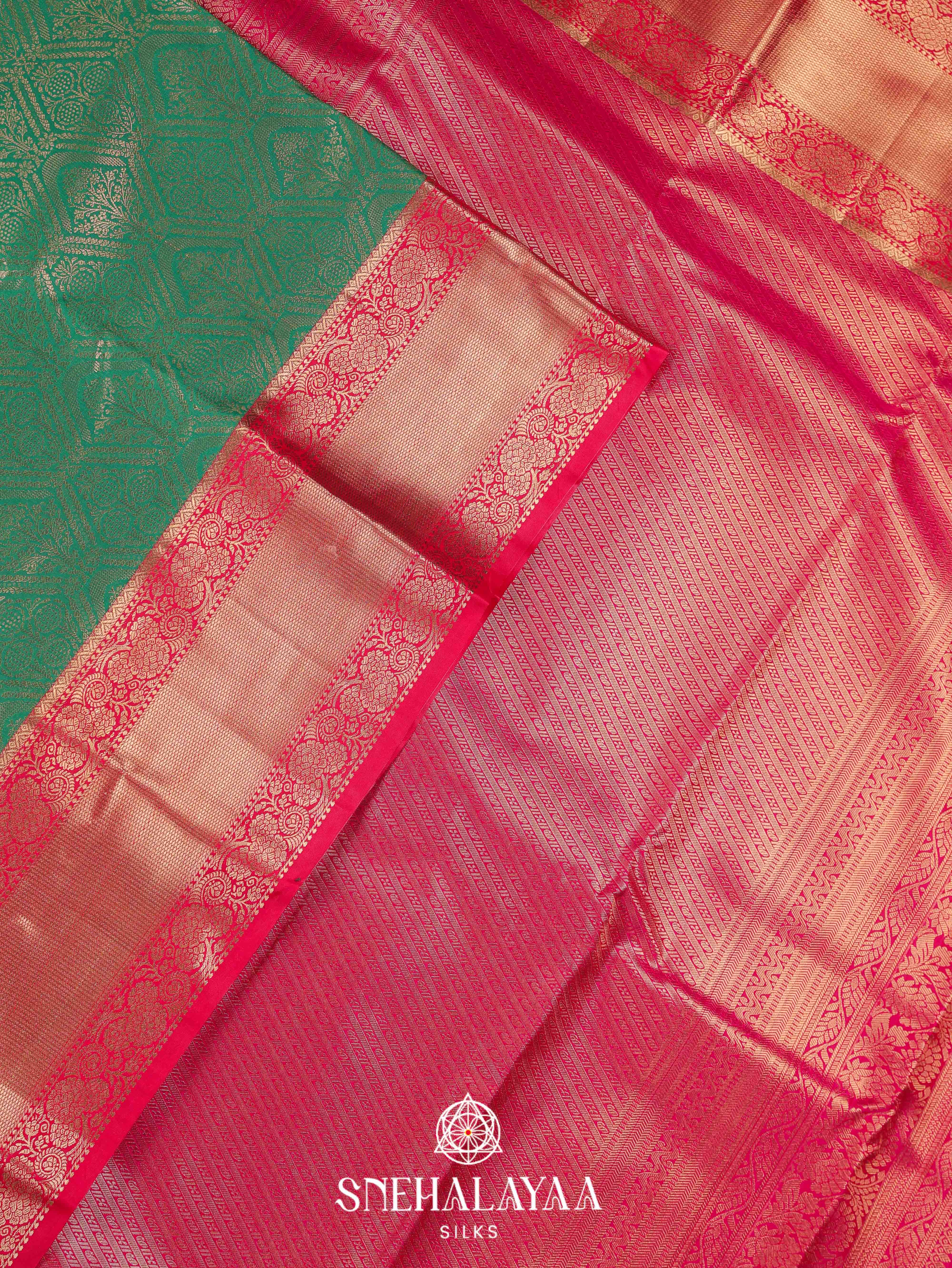 Forest Green Art Silk Saree