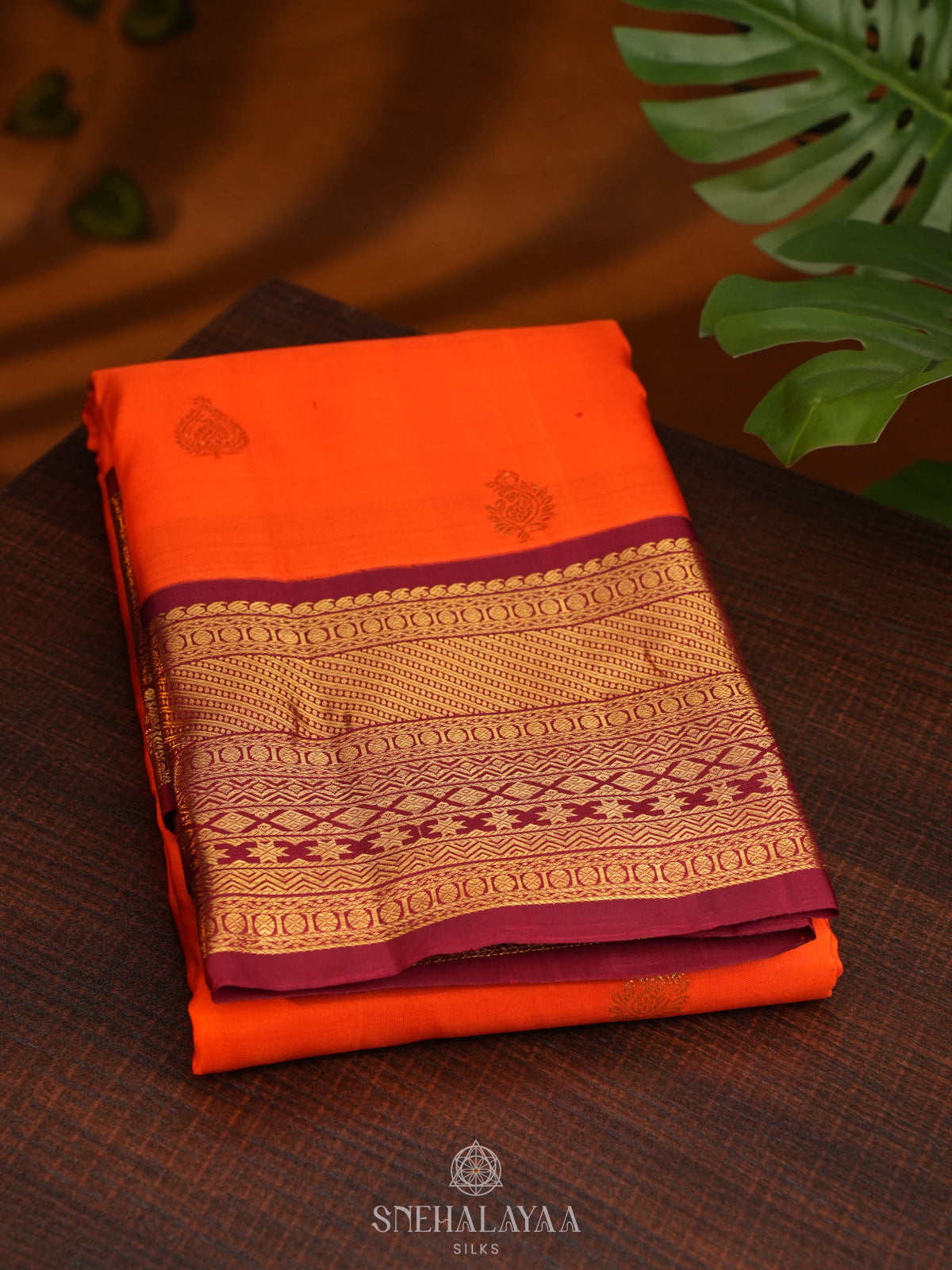 Orange Kanjivaram Silk Saree
