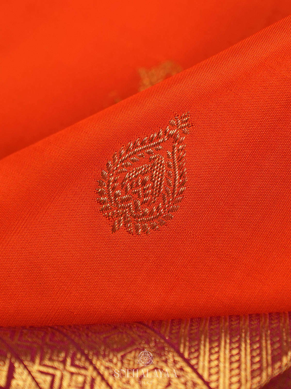 Orange Kanjivaram Silk Saree