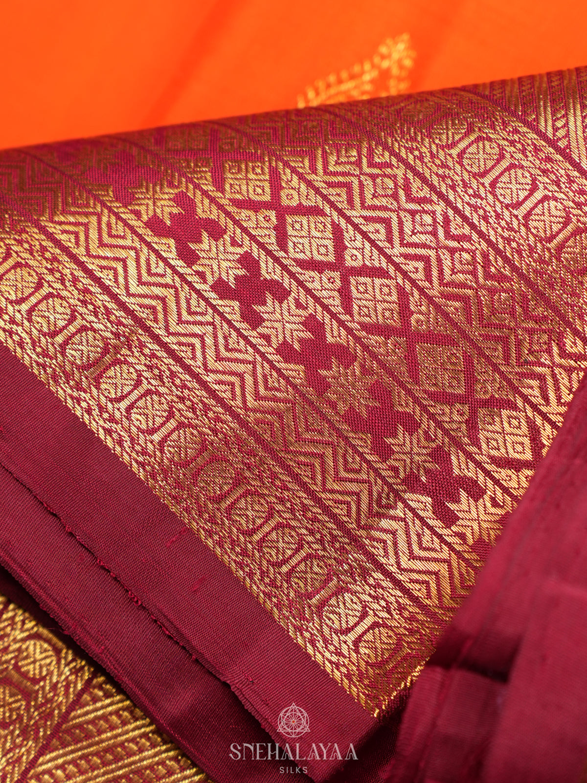 Orange Kanjivaram Silk Saree