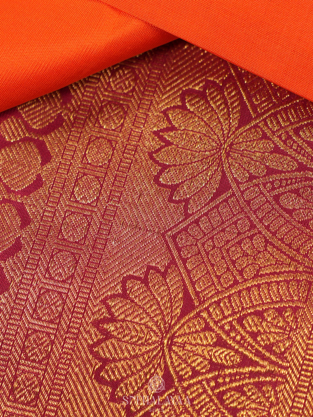 Orange Kanjivaram Silk Saree