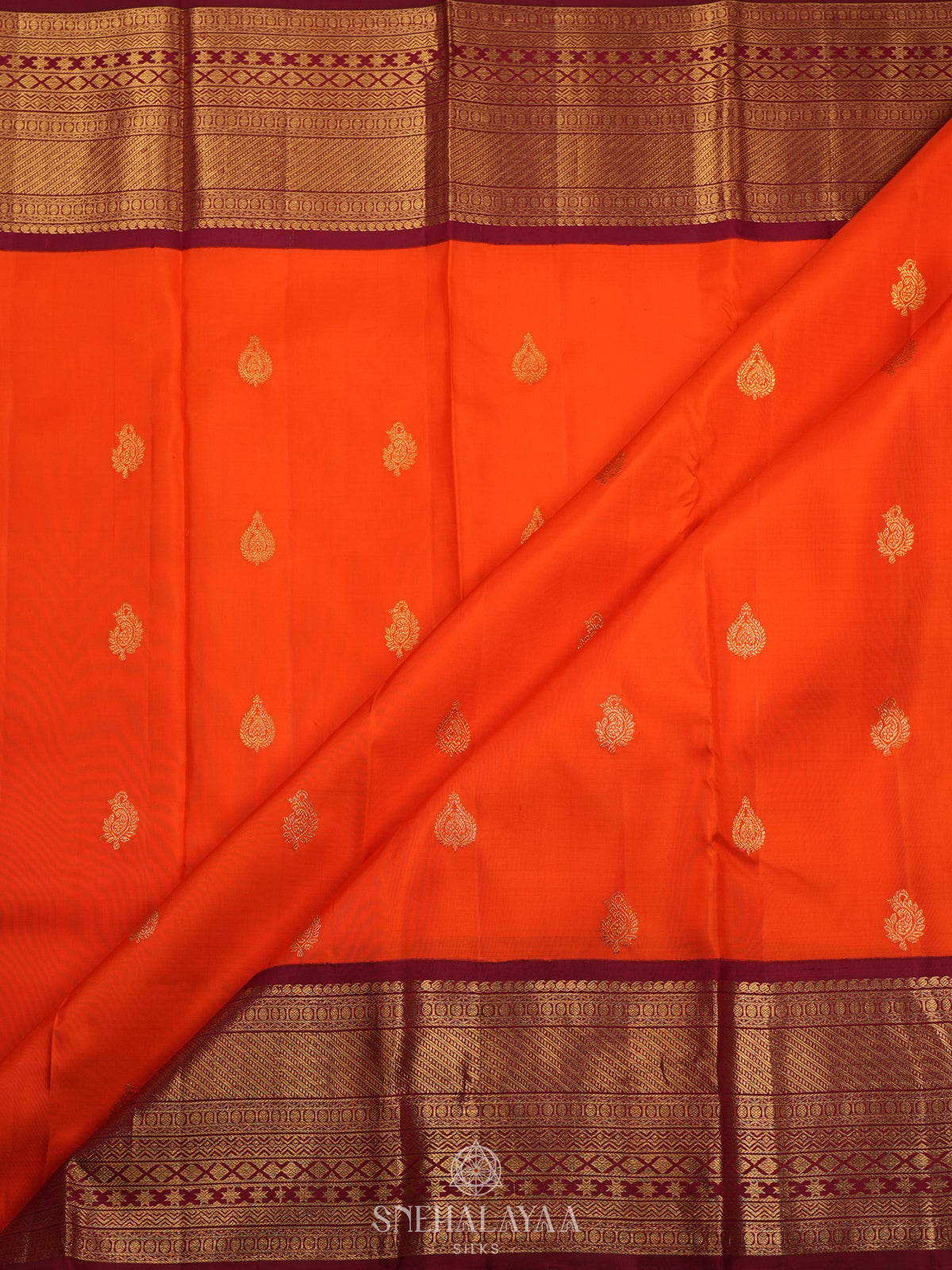Orange Kanjivaram Silk Saree