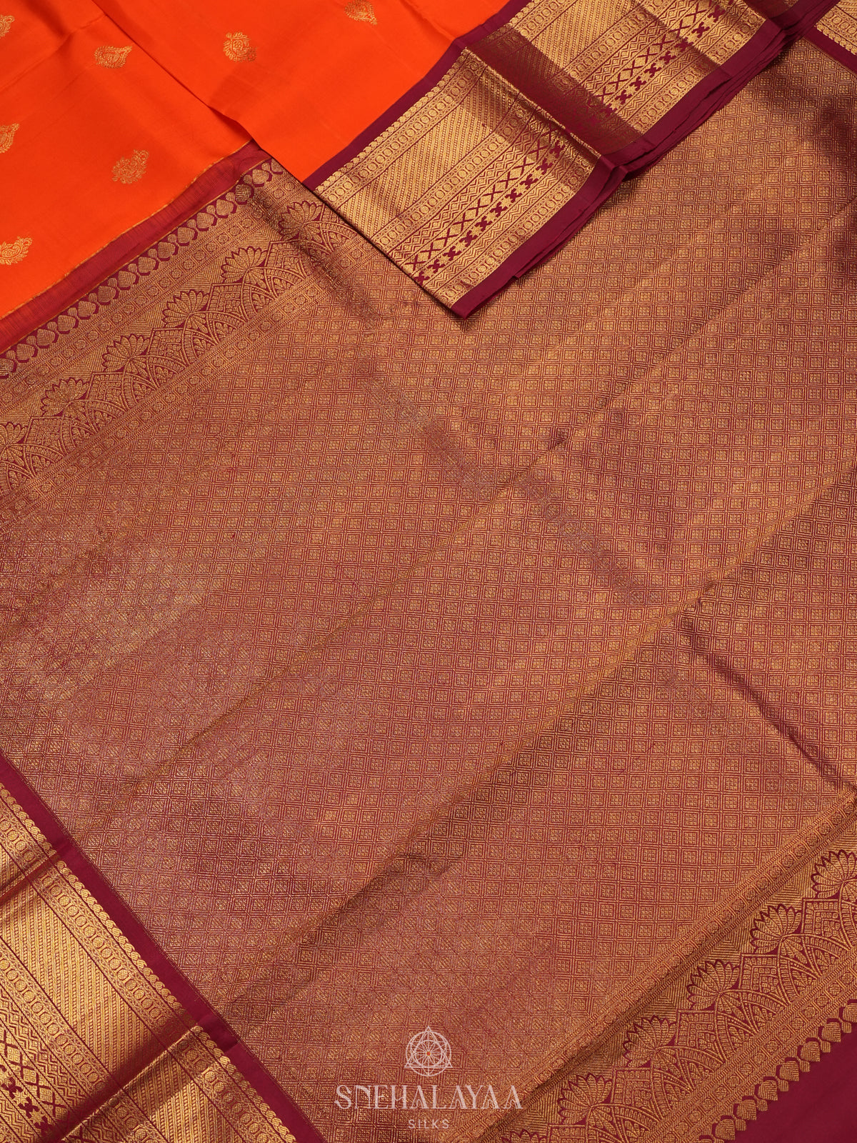 Orange Kanjivaram Silk Saree