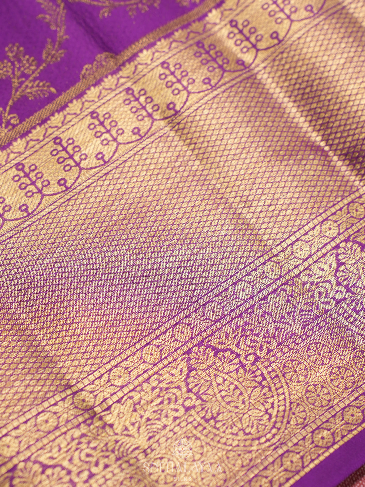 Violet Kanjivaram Silk Saree