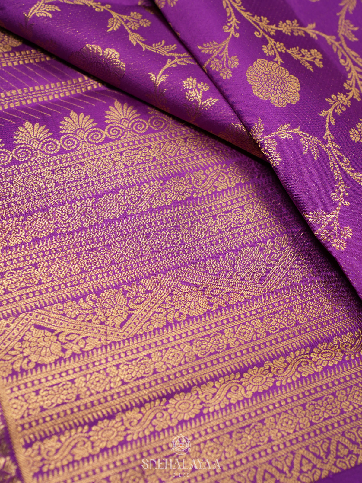 Violet Kanjivaram Silk Saree