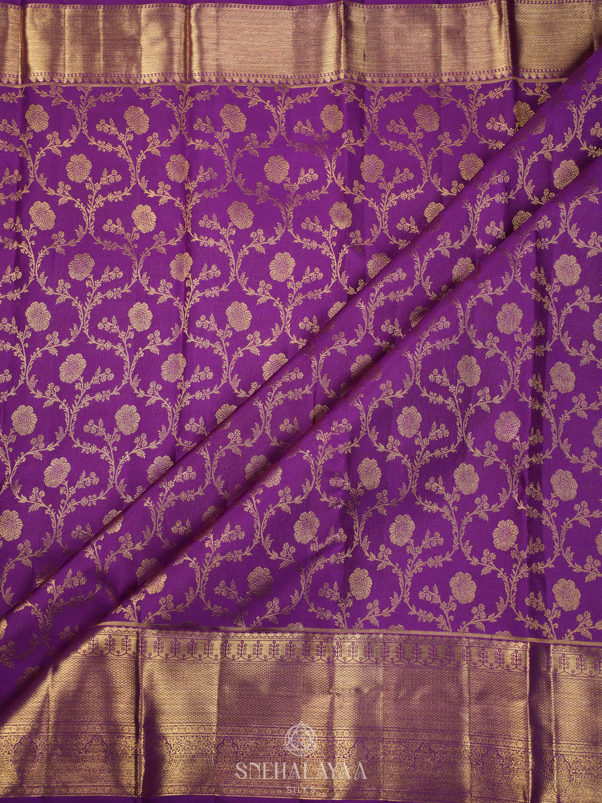 Violet Kanjivaram Silk Saree