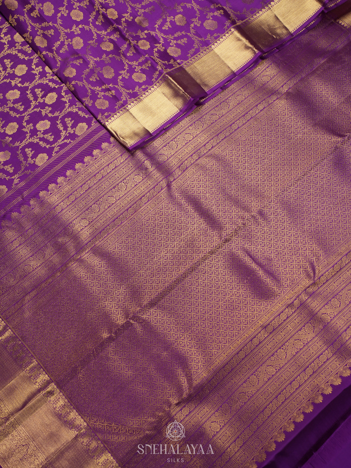 Violet Kanjivaram Silk Saree